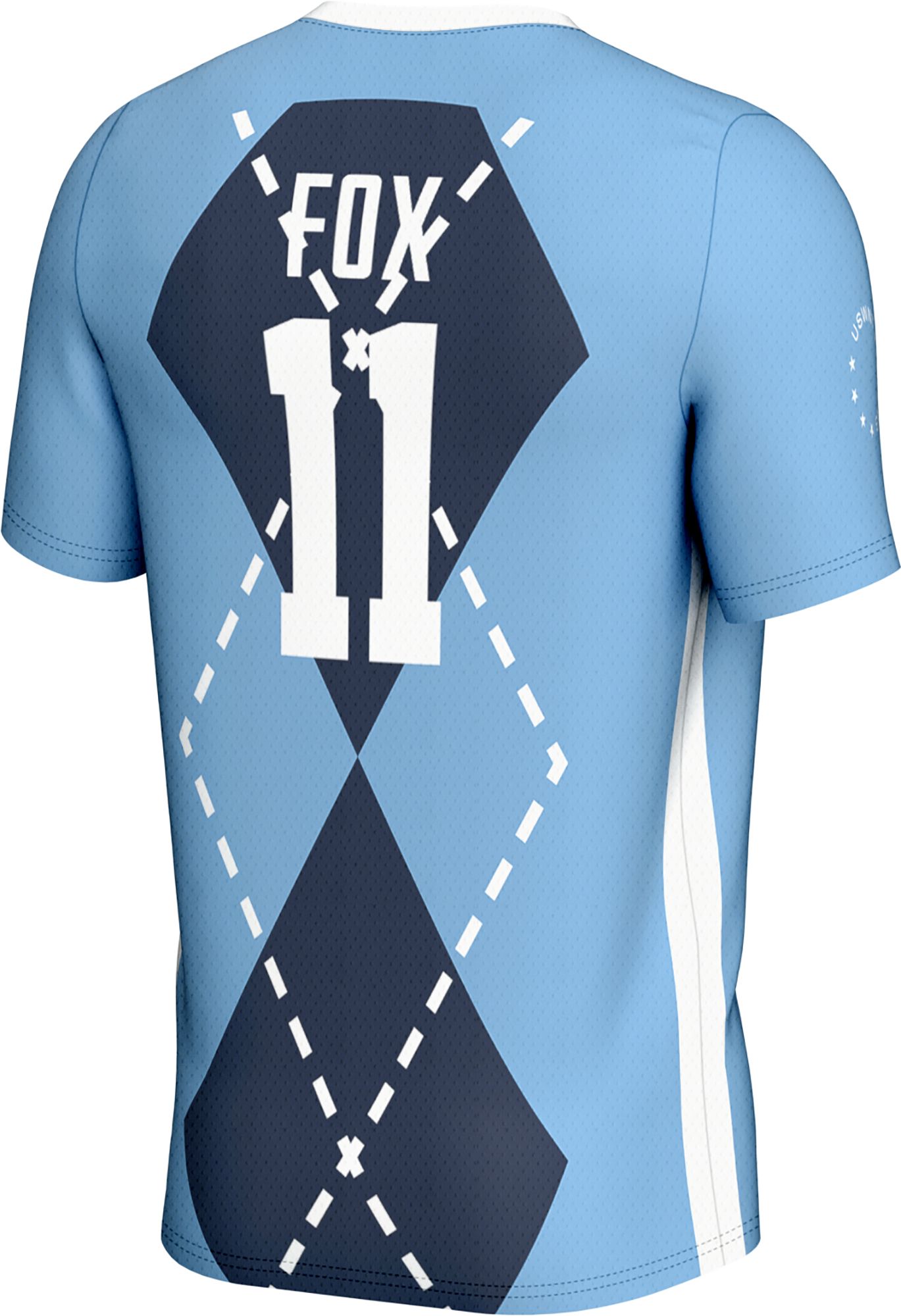 Prosphere Youth North Carolina Tar Heels #11 Carolina Blue Emily Fox Replica Alumni Full Sublimated Soccer Jersey product image