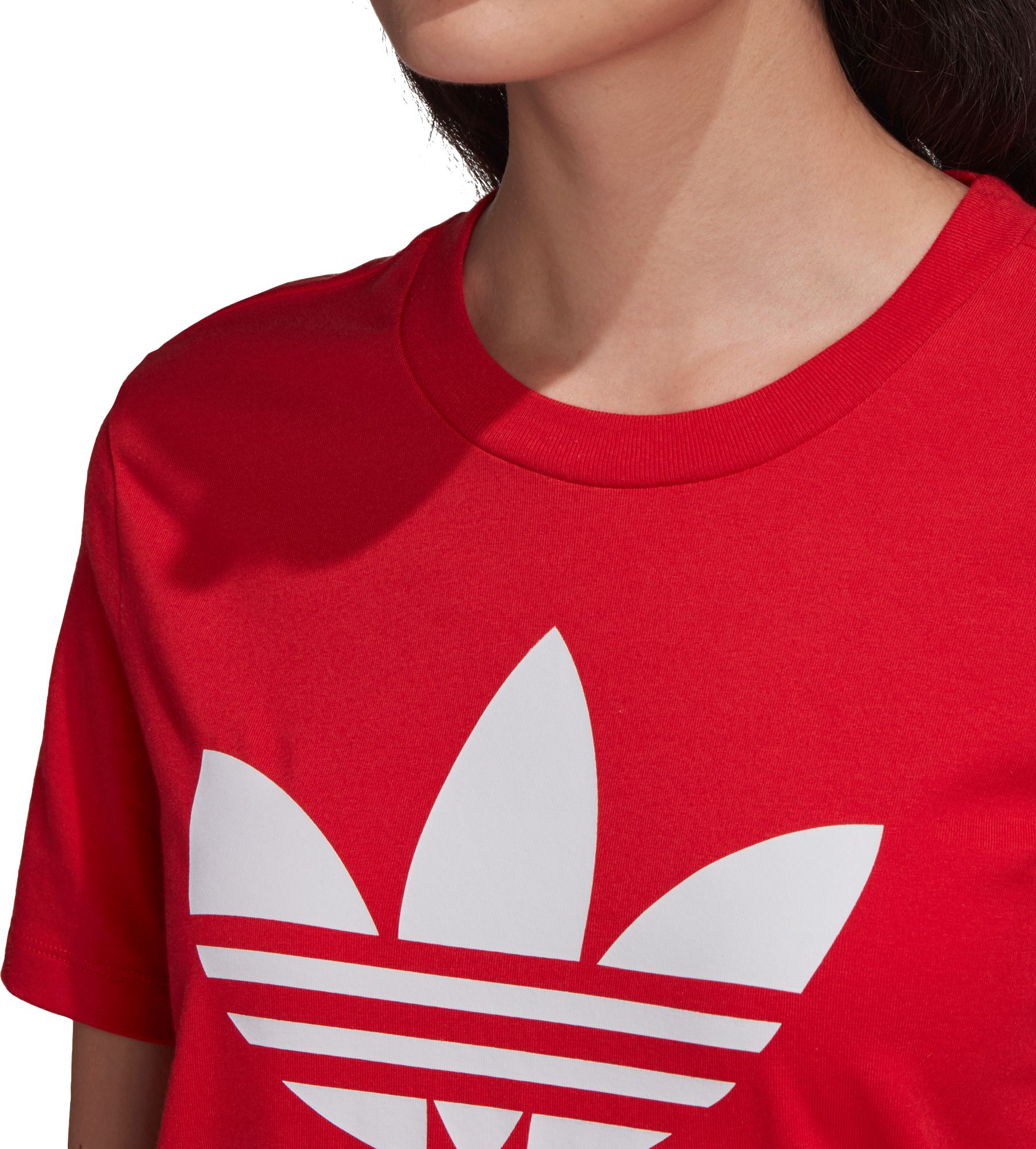 red adidas trefoil t shirt