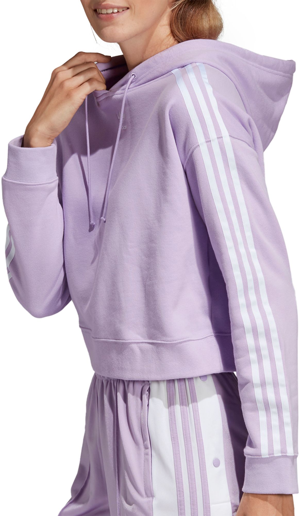 light purple cropped hoodie