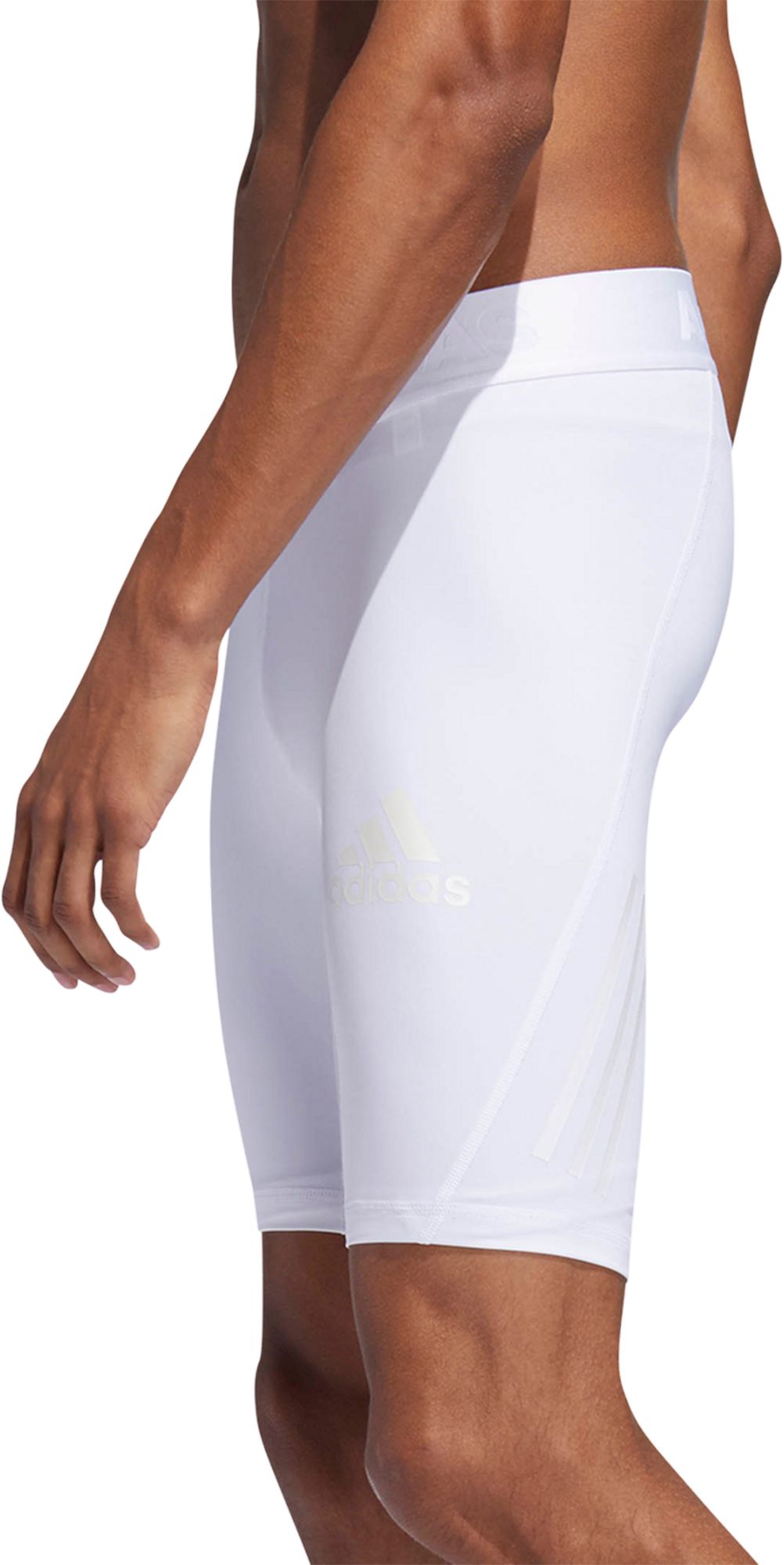 white adidas compression shorts