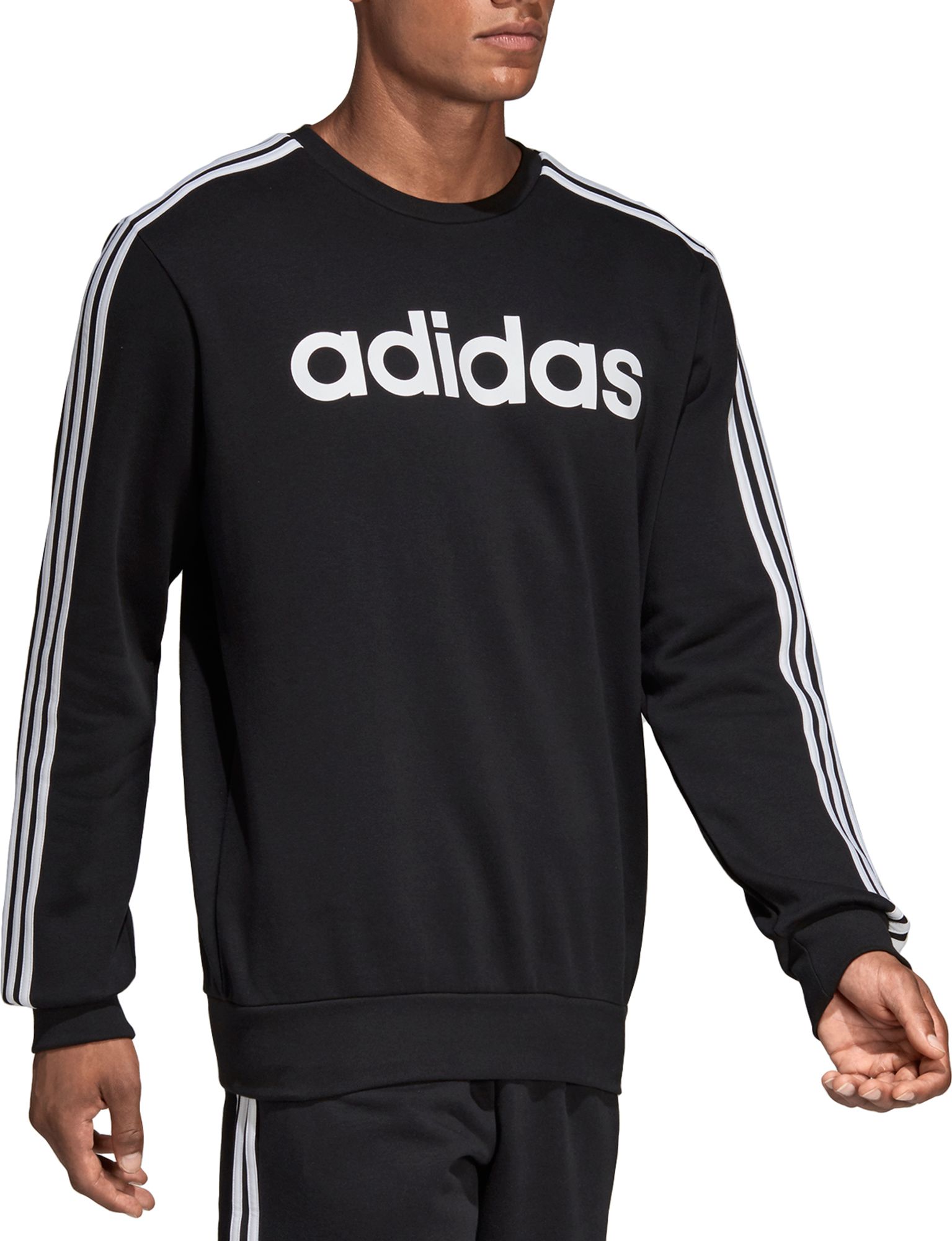 adidas essentials mens 3 stripe sweatshirt