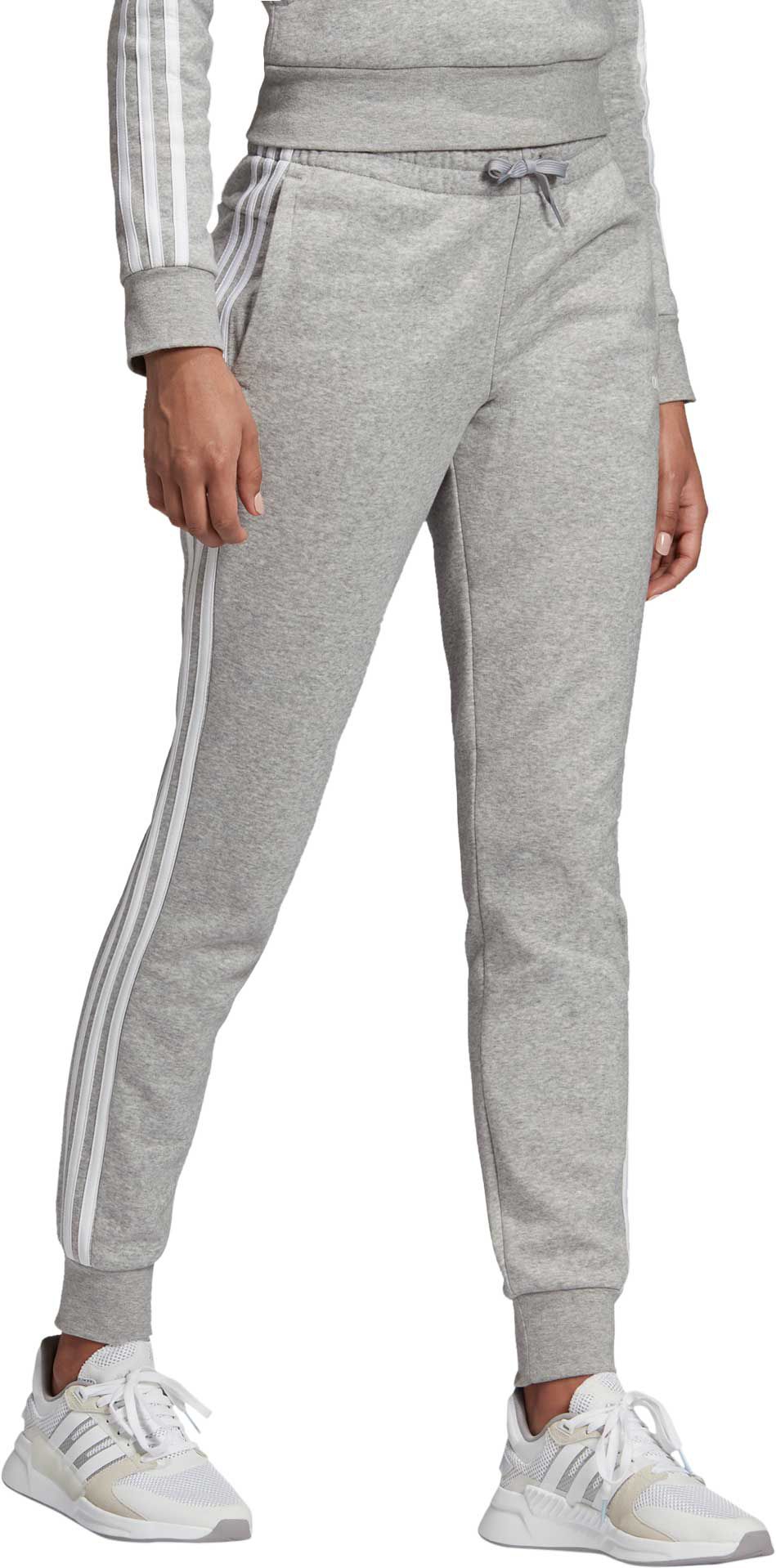 women's adidas fleece striped jogger pants