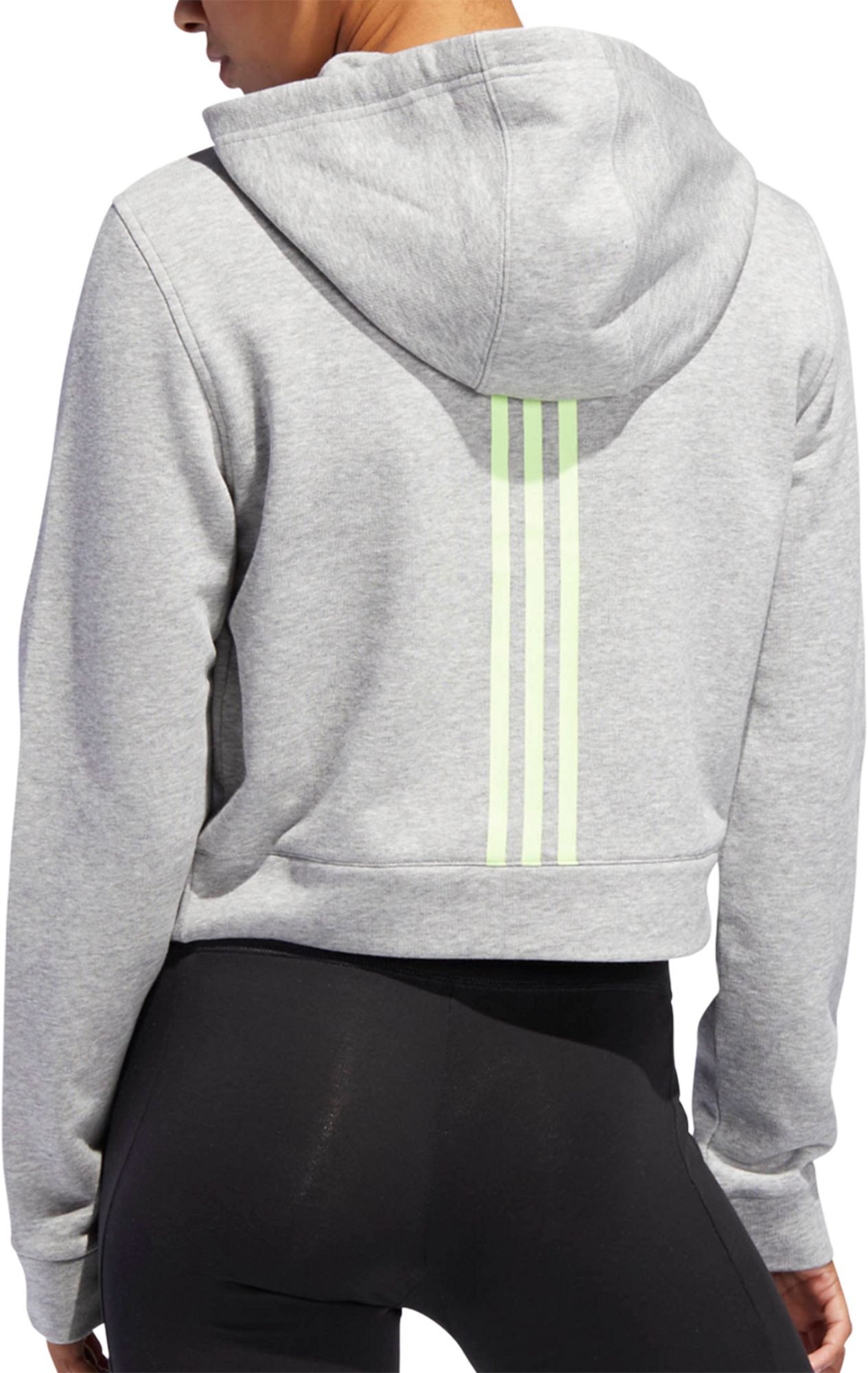 adidas 3 stripe crop hoodie