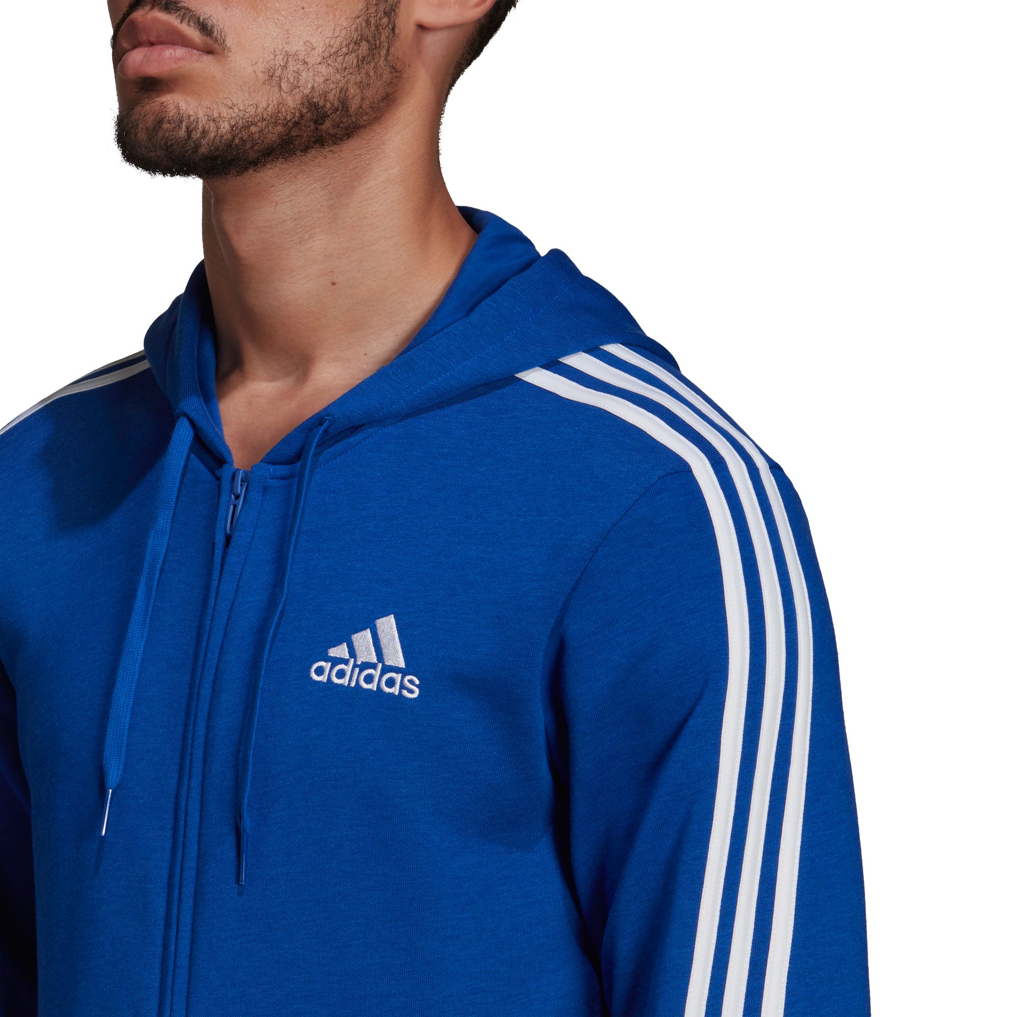 adidas Men's Essentials French Terry 3-Stripes Full Zip Hoodie product image