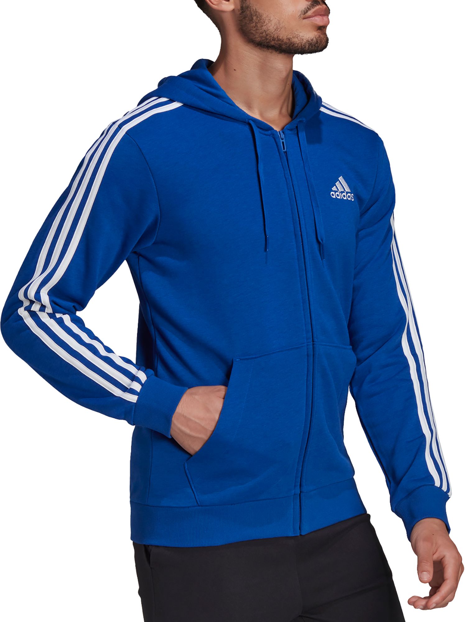 adidas Men's Essentials French Terry 3-Stripes Full Zip Hoodie product image