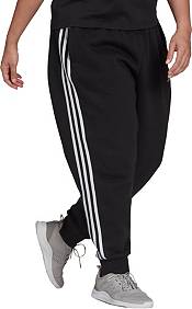 adidas Essentials Fleece Open Hem 3-Stripes Pants - Black
