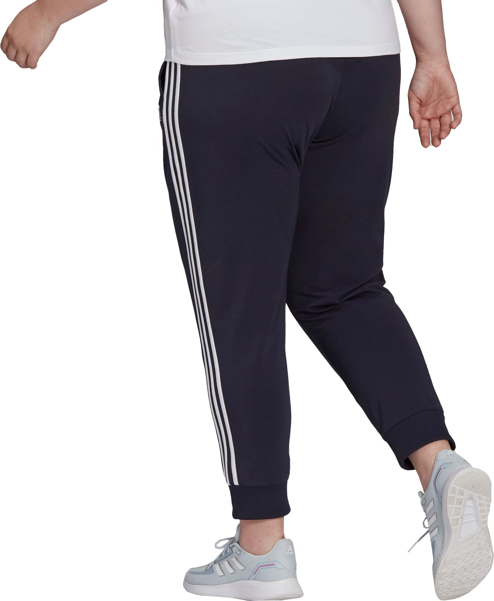 adidas women's essentials 3 stripes single jersey joggers