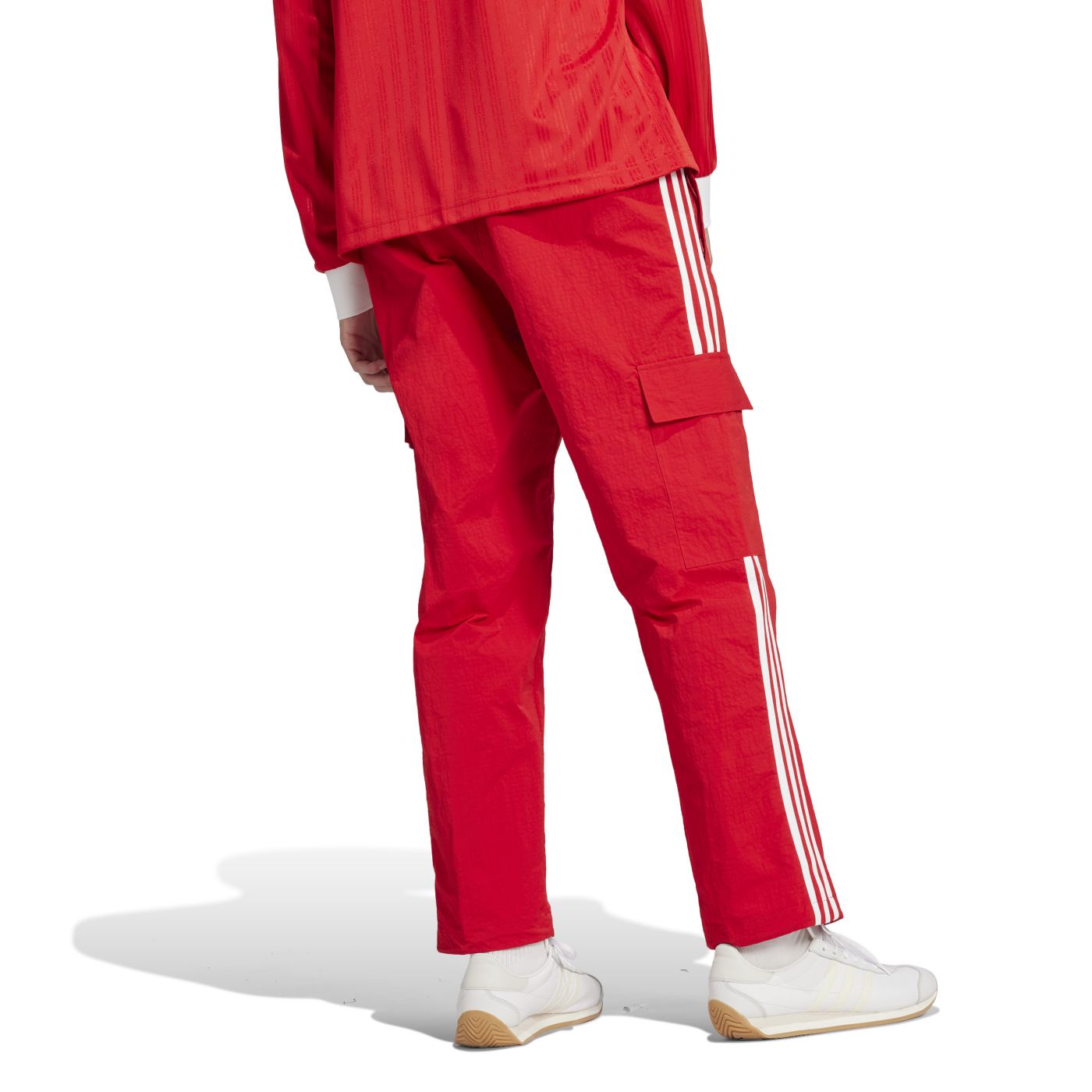 Red adidas 3 stripe pants deals