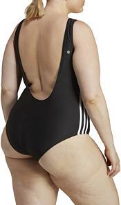 adidas 3-Stripes Swim Suit (Plus Size) - Black