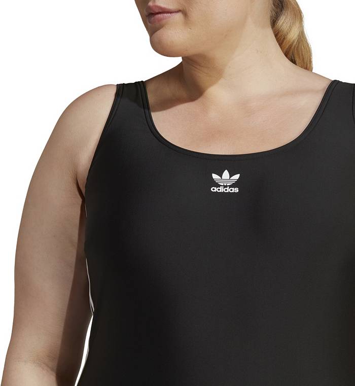 Adidas Adicolor 3-Stripe One-Piece Swimsuit in Black/White