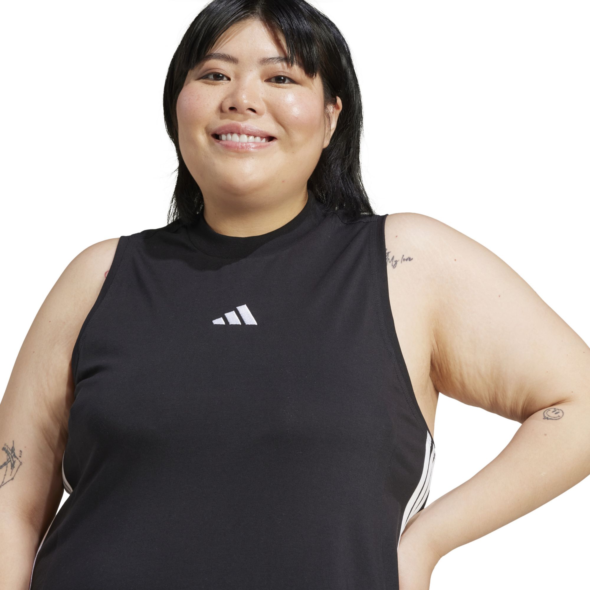 adidas Women's Essentials 3-Stripes Long Racerback Sportswear Dress product image
