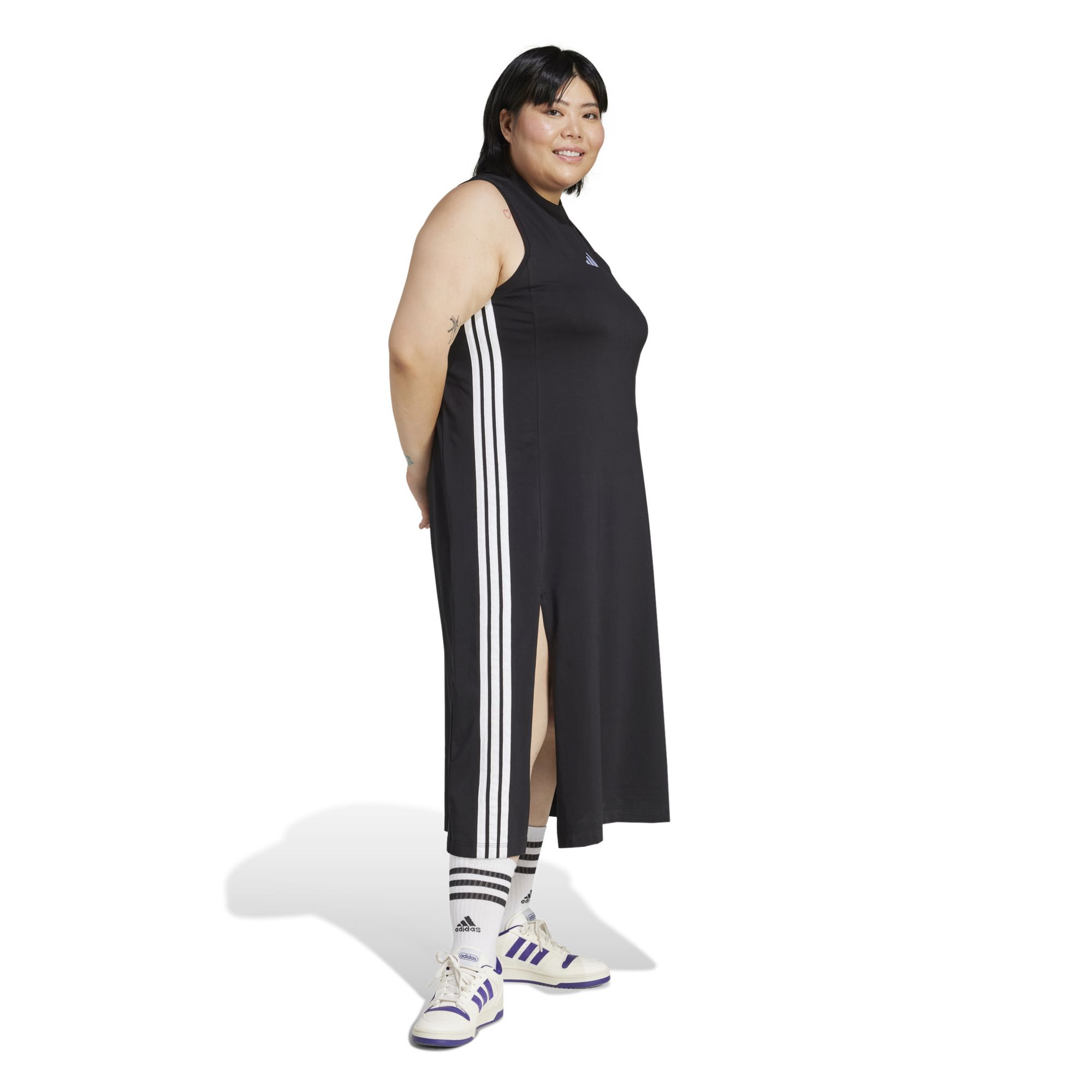 adidas Women's Essentials 3-Stripes Long Racerback Sportswear Dress product image