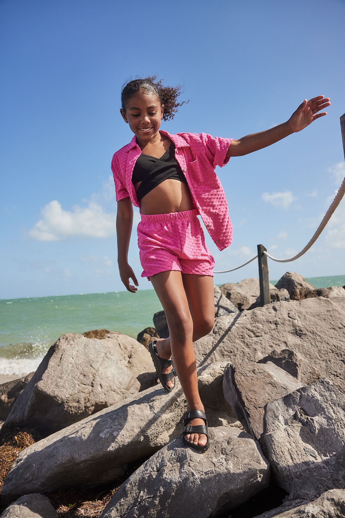 Andy & Evan Girls' Button-Up Terry Cabana Set product image