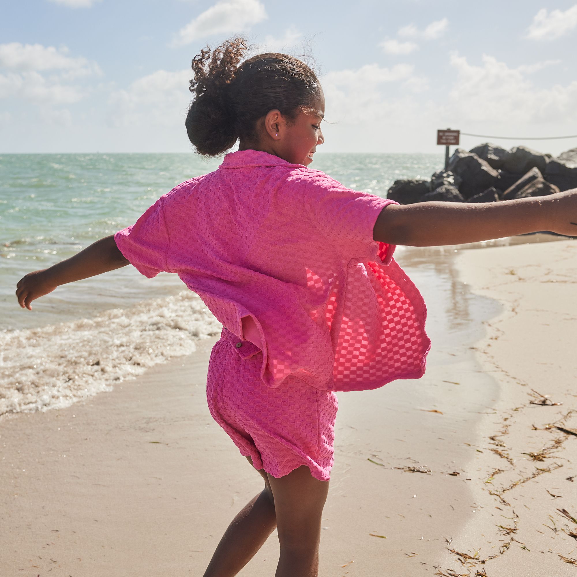 Andy & Evan Girls' Button-Up Terry Cabana Set product image