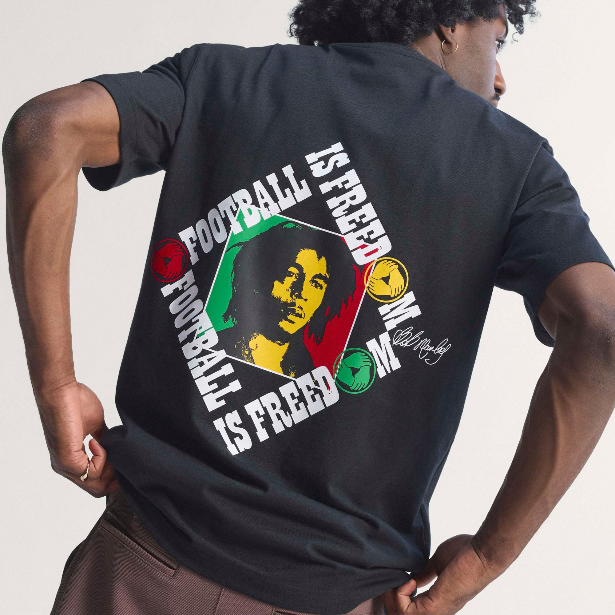 adidas Originals Men's Bob Marley Football Is Freedom Graphic T-Shirt product image