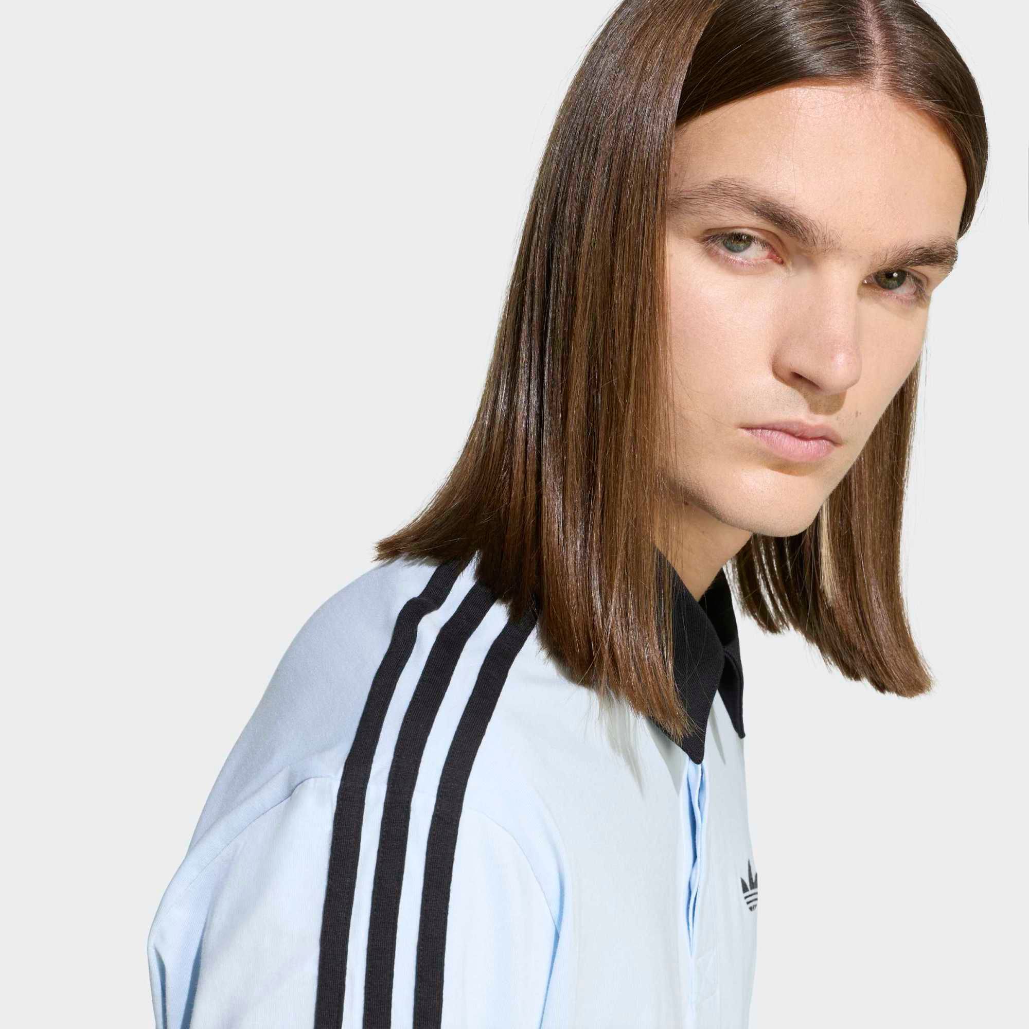 adidas Men's 3-Stripes Long Sleeve Rugby Polo product image