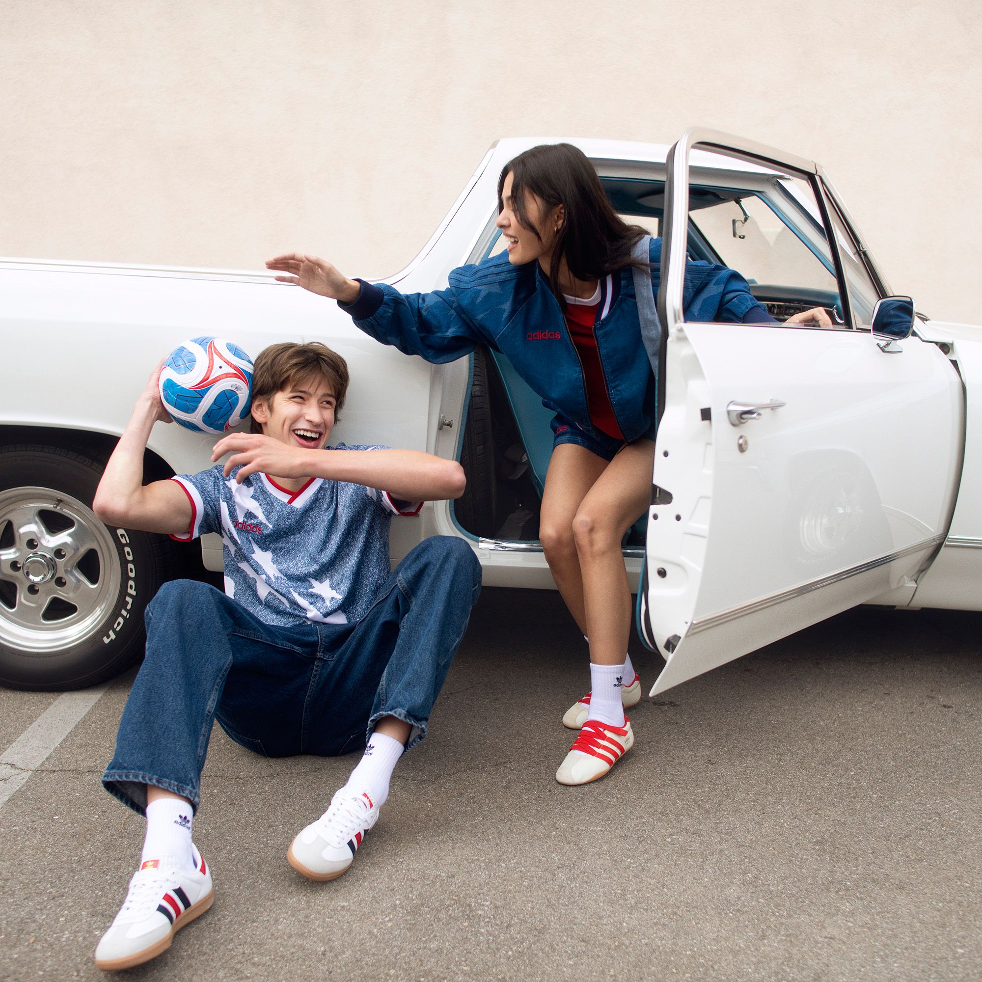 adidas Originals Women's Denim Graphic Varsity Bomber Jacket product image