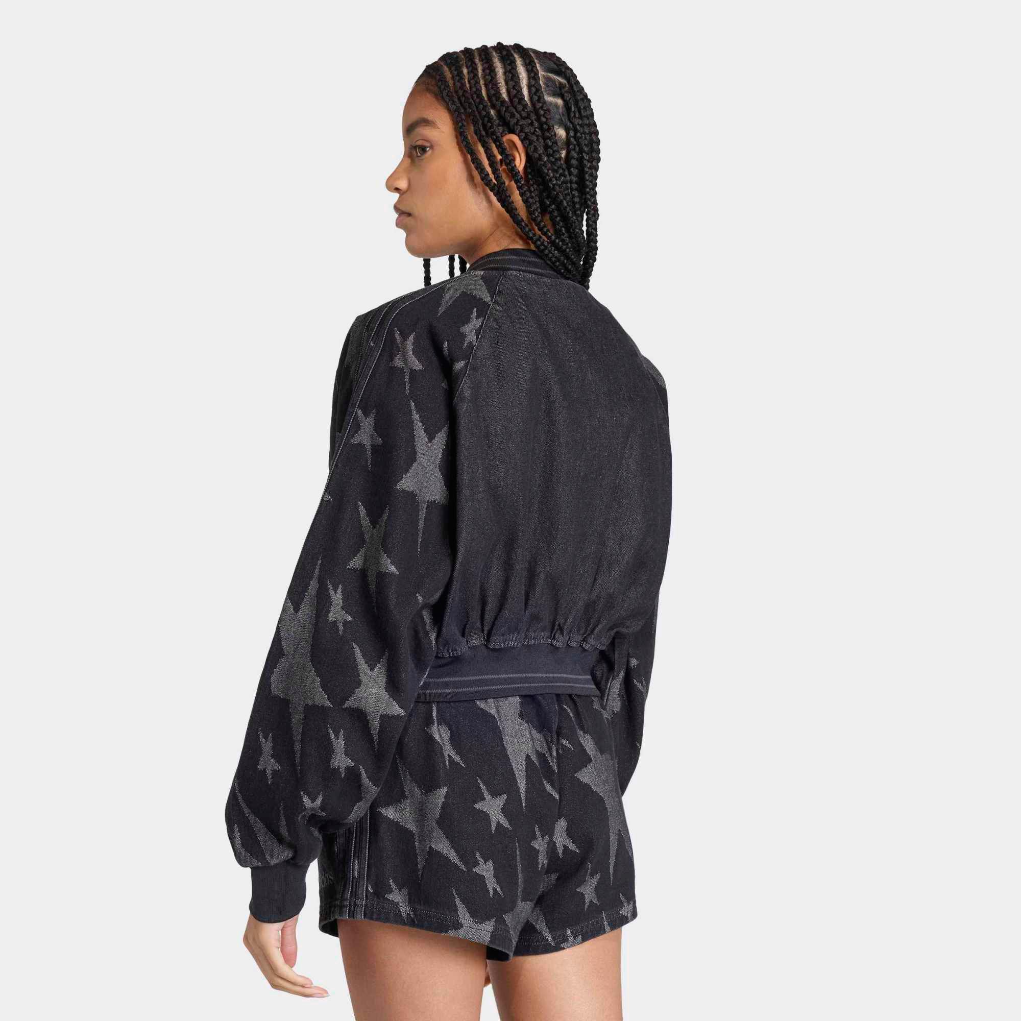 adidas Originals Women's Denim Graphic Varsity Bomber Jacket product image