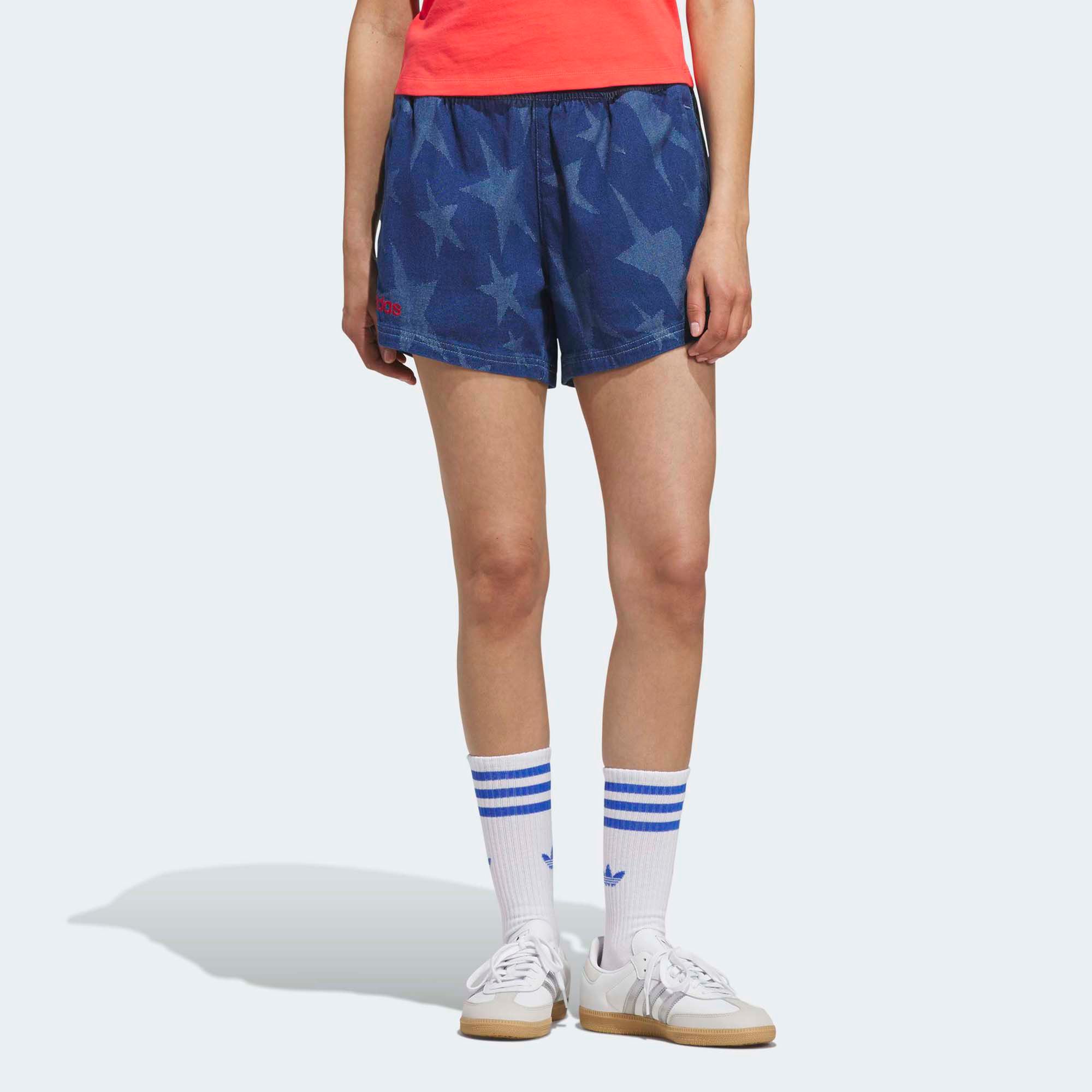 adidas Originals Women's Denim Graphic Varsity Shorts product image