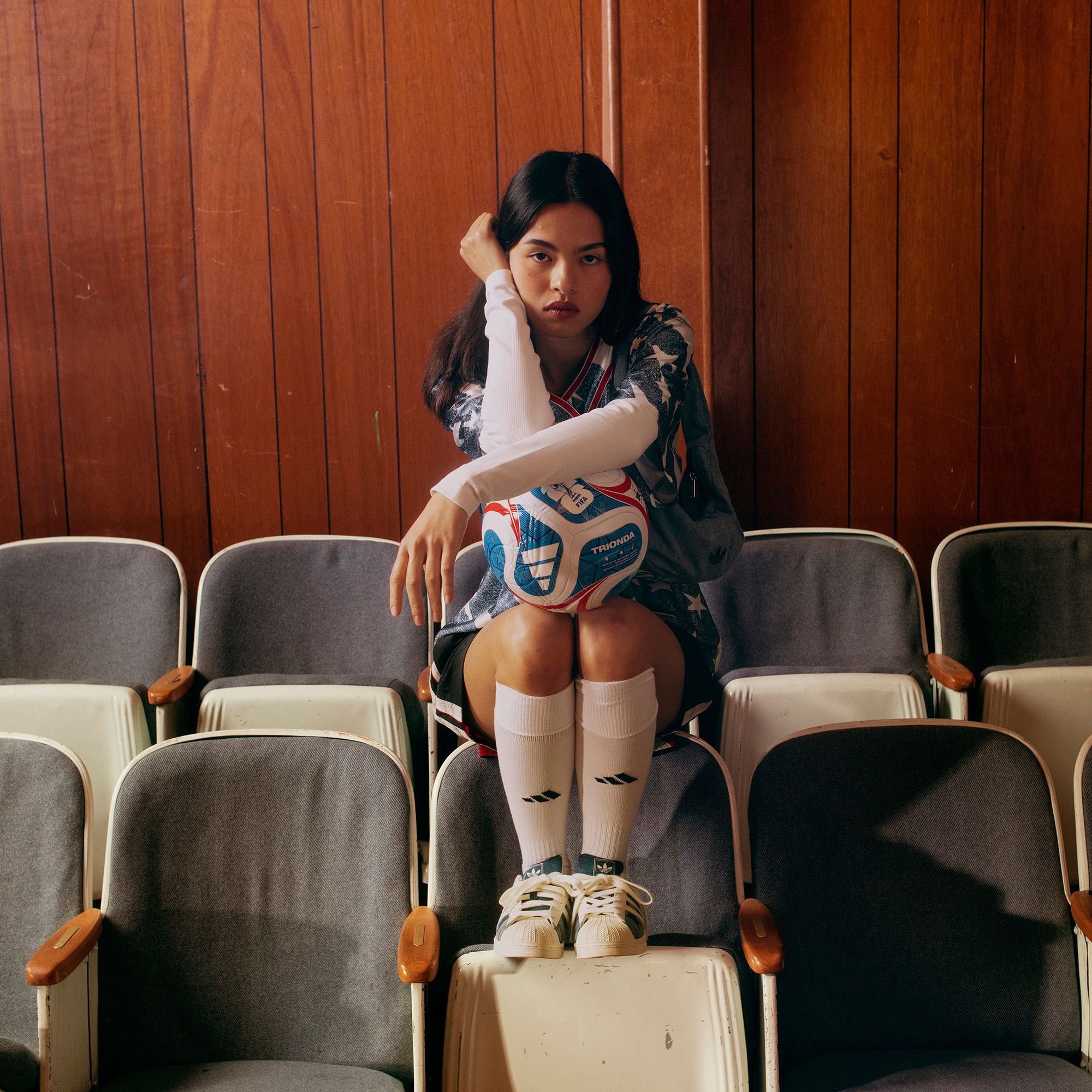 adidas Originals Women's Denim Graphic Baseball Shirt product image