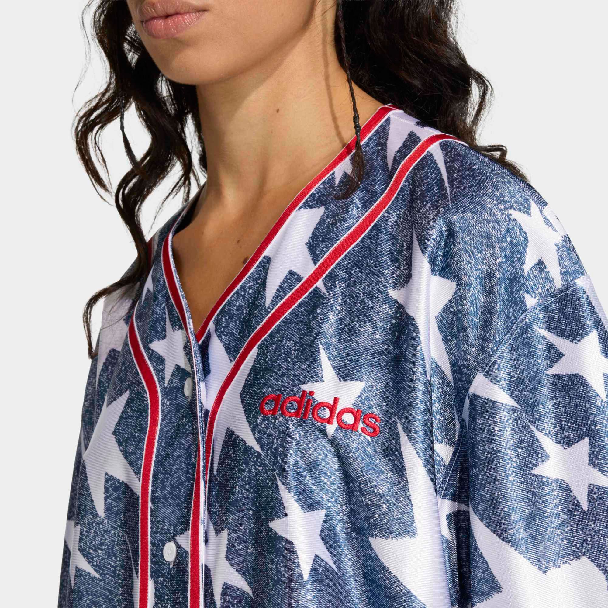 adidas Originals Women's Denim Graphic Baseball Shirt product image