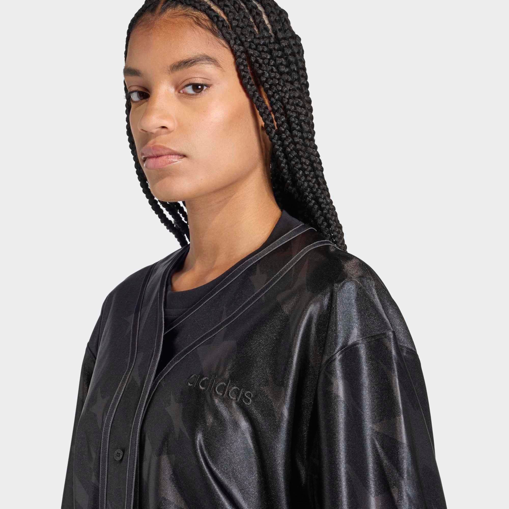 adidas Originals Women's Denim Graphic Baseball Shirt product image