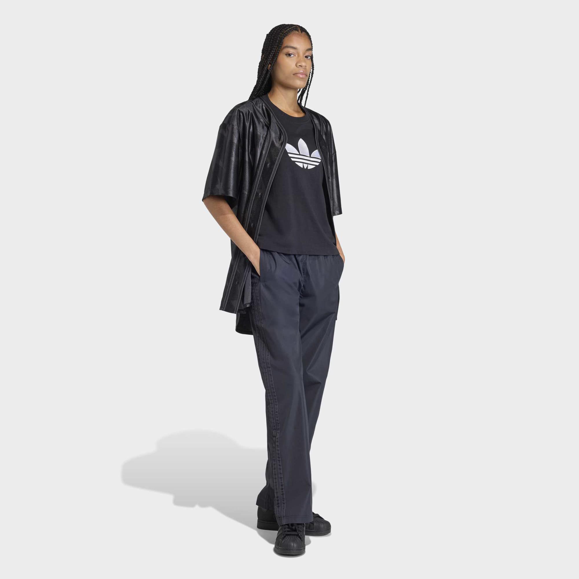adidas Originals Women's Denim Graphic Baseball Shirt product image