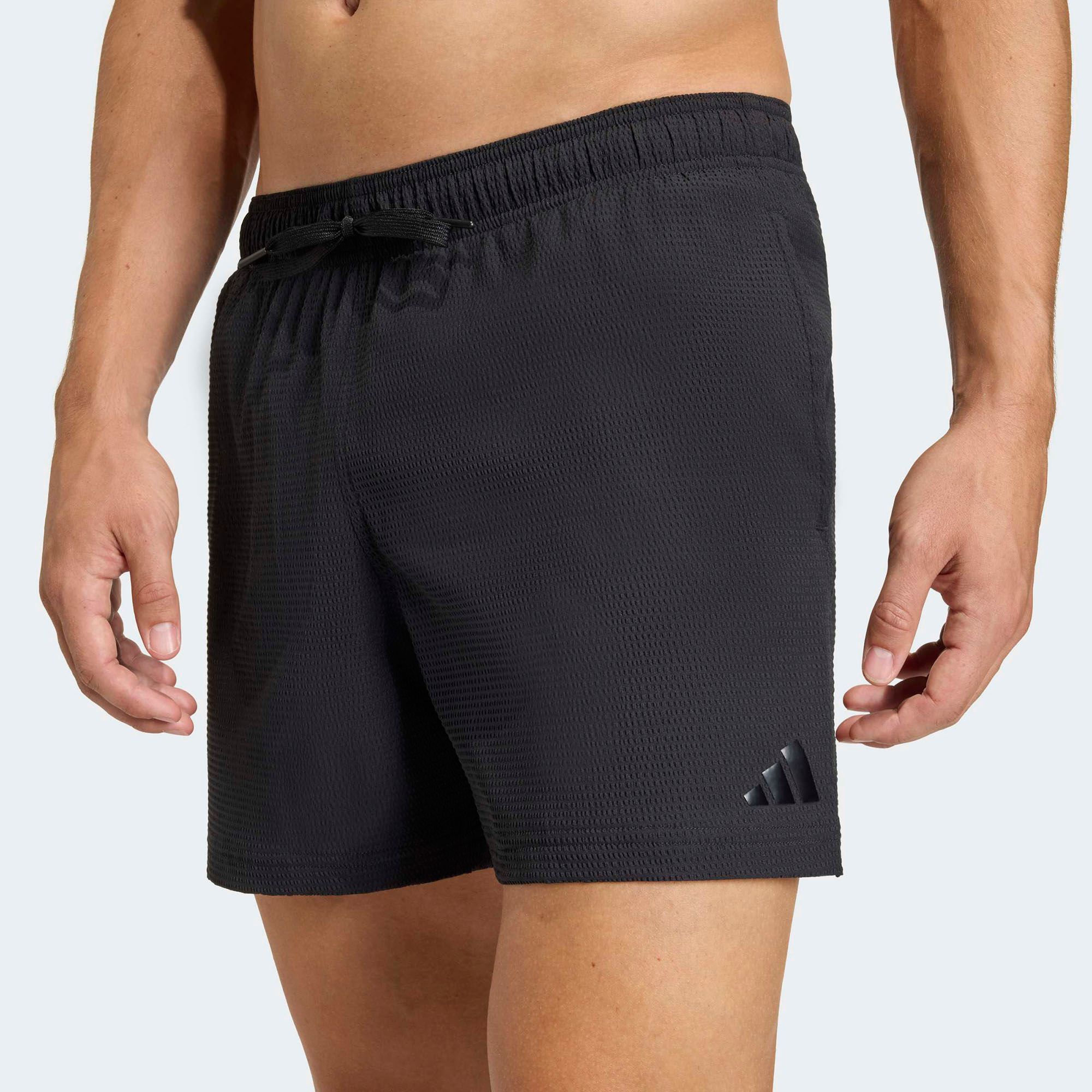 adidas Men's Iconisea Stretchy Seersucker 5" Swim Trunks product image