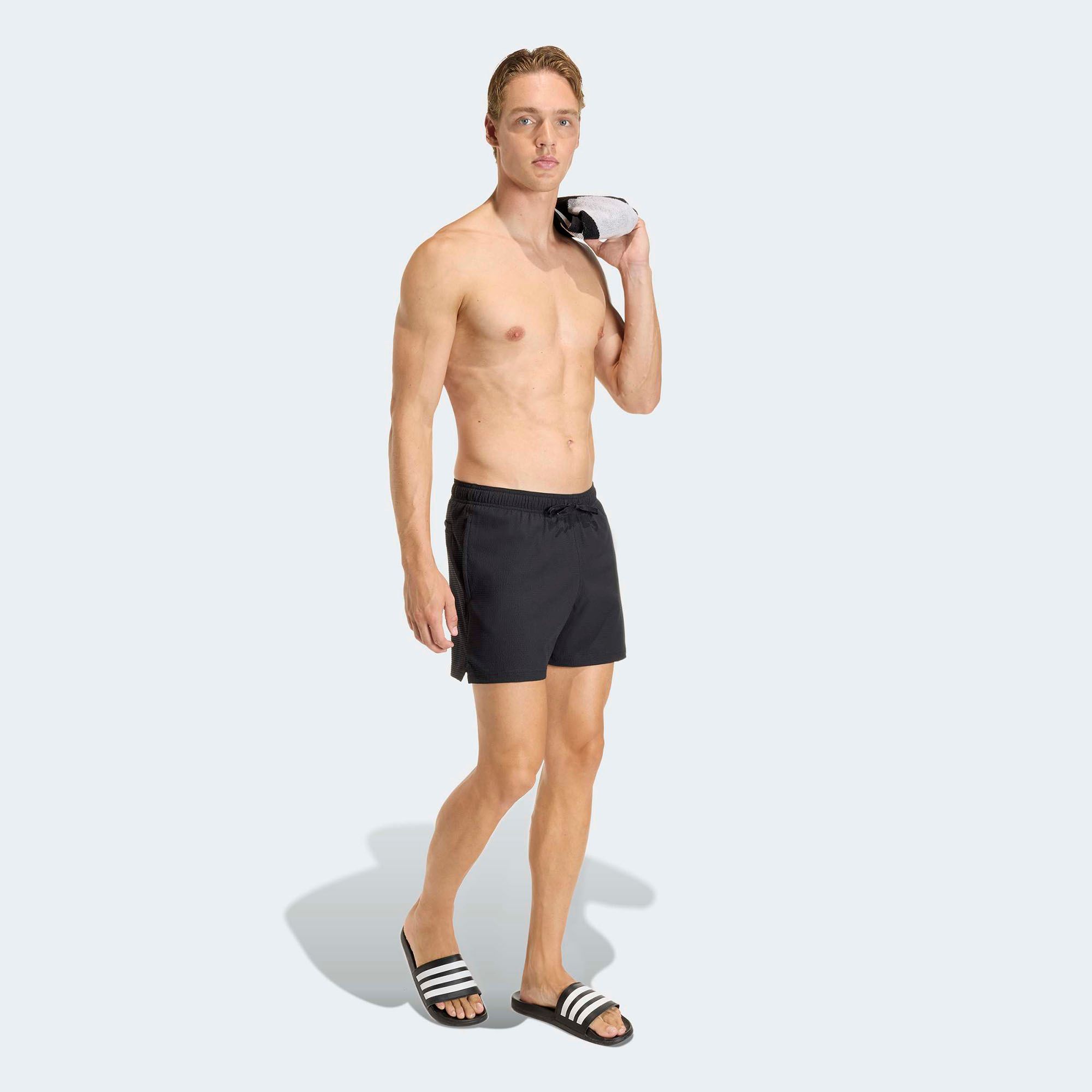 adidas Men's Iconisea Stretchy Seersucker 5" Swim Trunks product image
