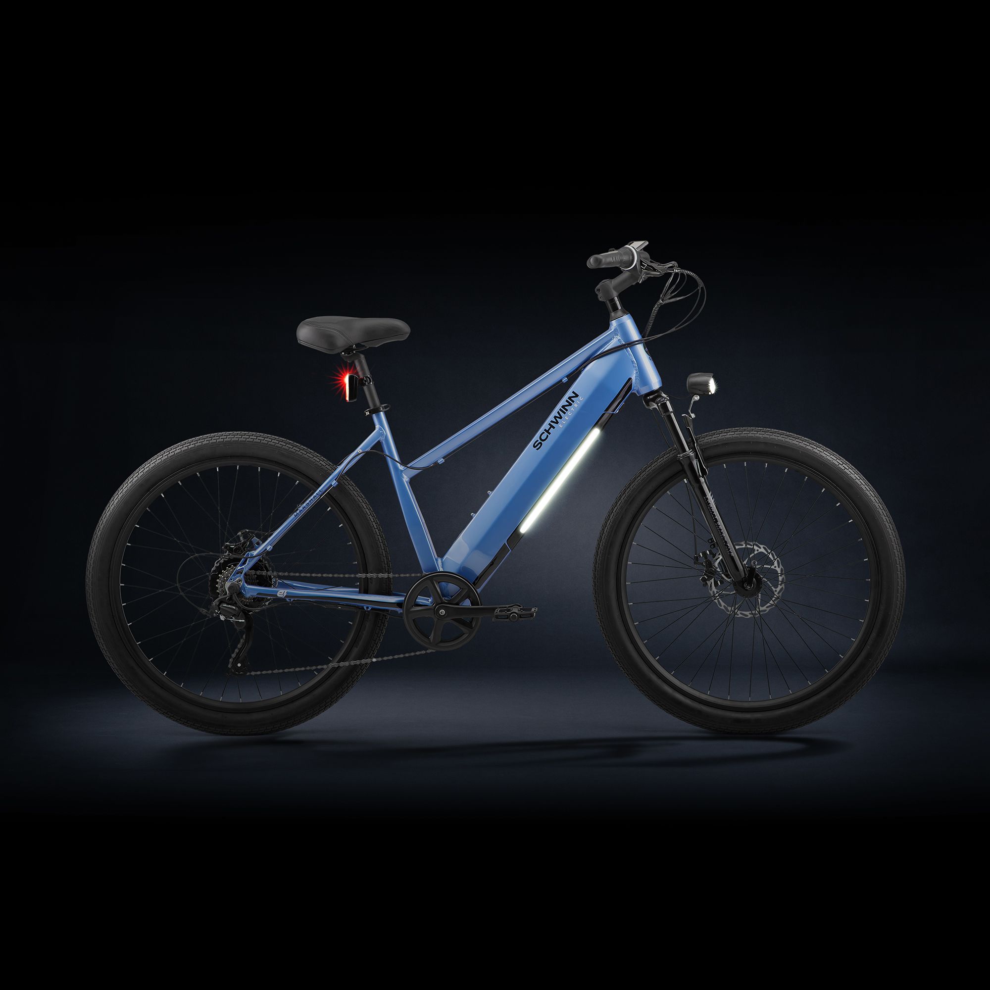 Schwinn Adult Marshall 27.5” Step-Thru Electric Hybrid Bike product image