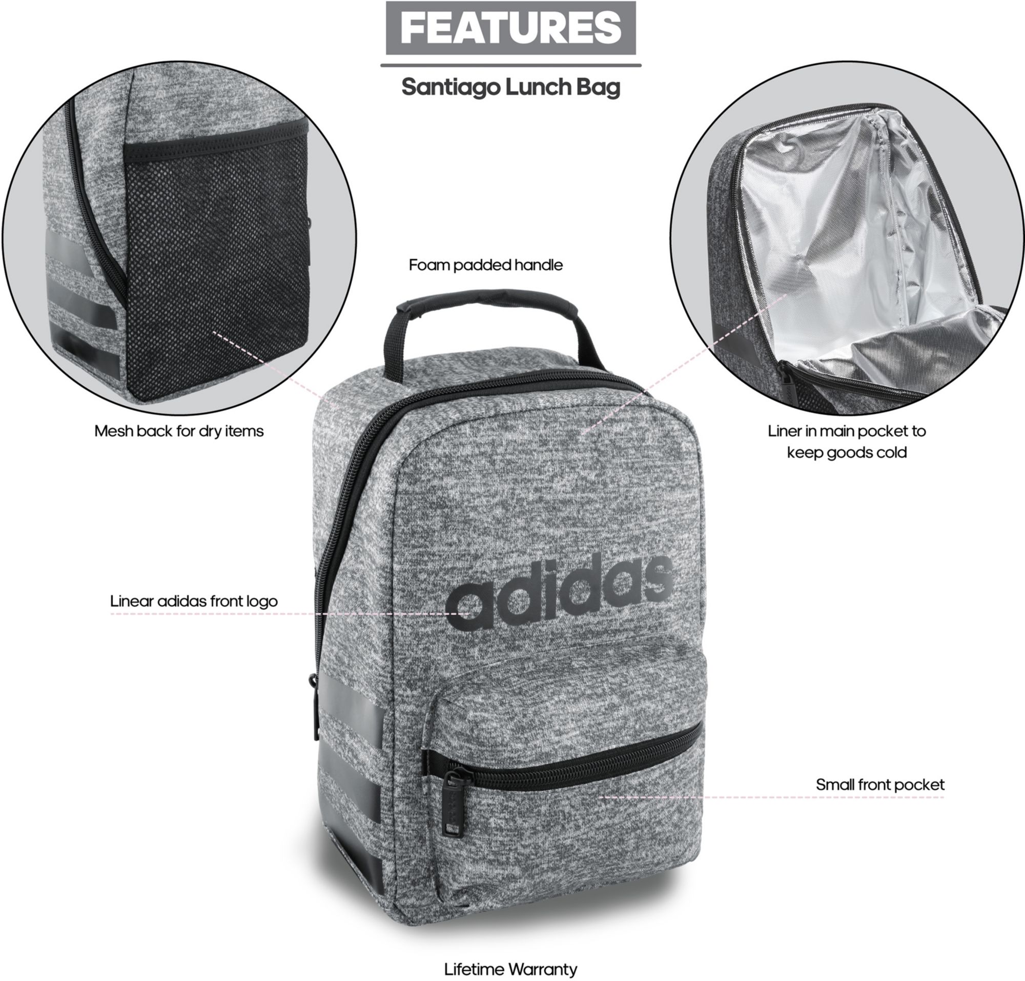 black and white adidas lunch box