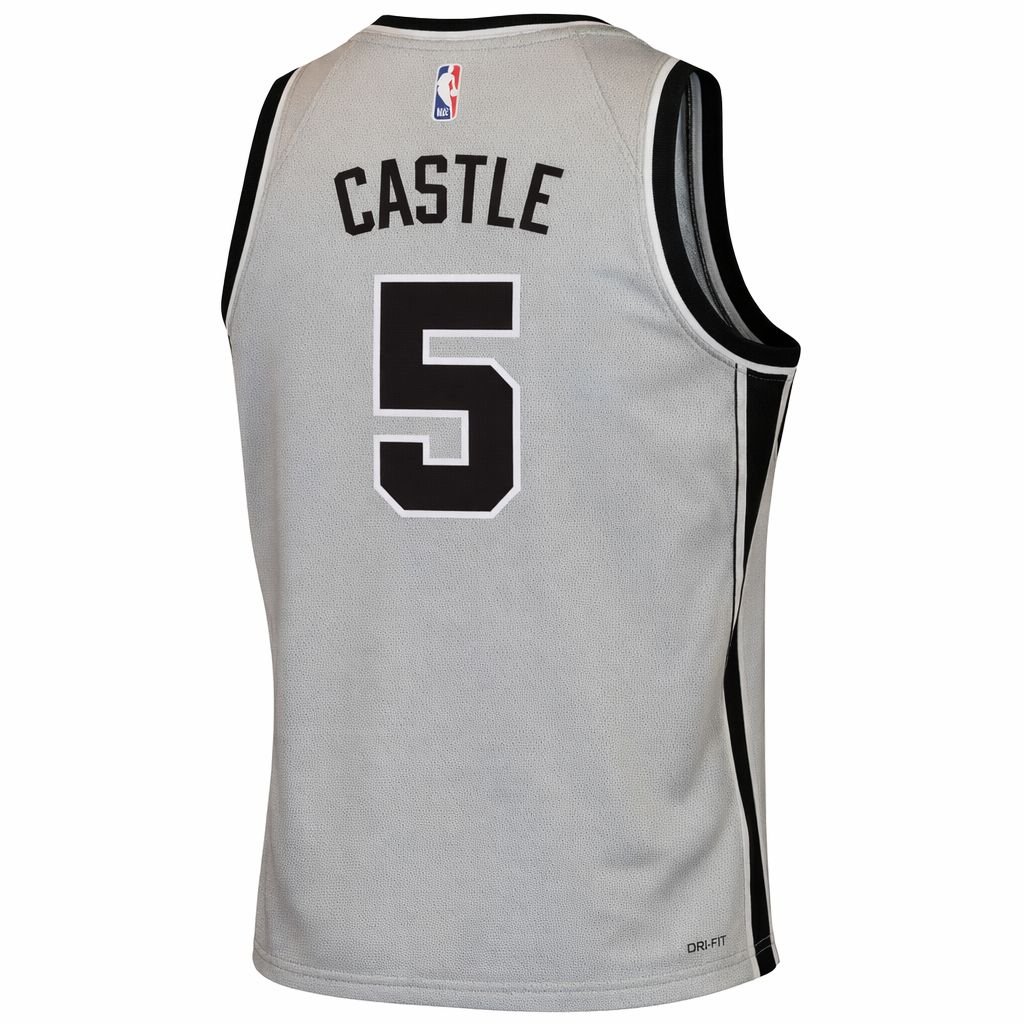 Jordan Youth 2025-26 Stephon Castle #5 San Antonio Spurs Grey Swingman Statement Jersey product image