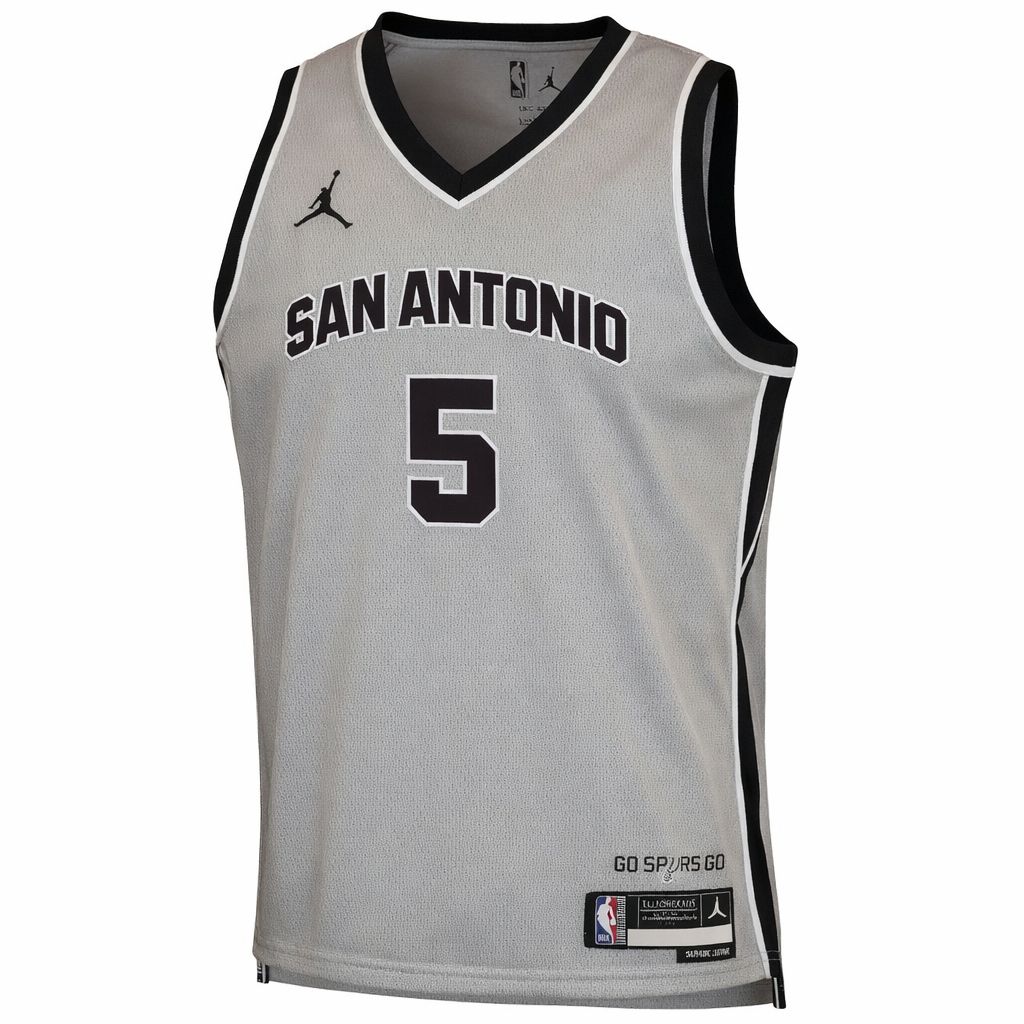 Jordan Youth 2025-26 Stephon Castle #5 San Antonio Spurs Grey Swingman Statement Jersey product image