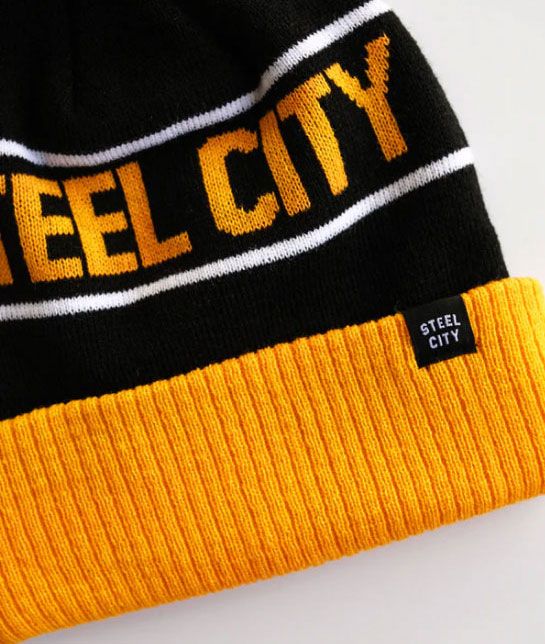 Steel City Adult Pittsburgh Black Brookline Pom Beanie product image