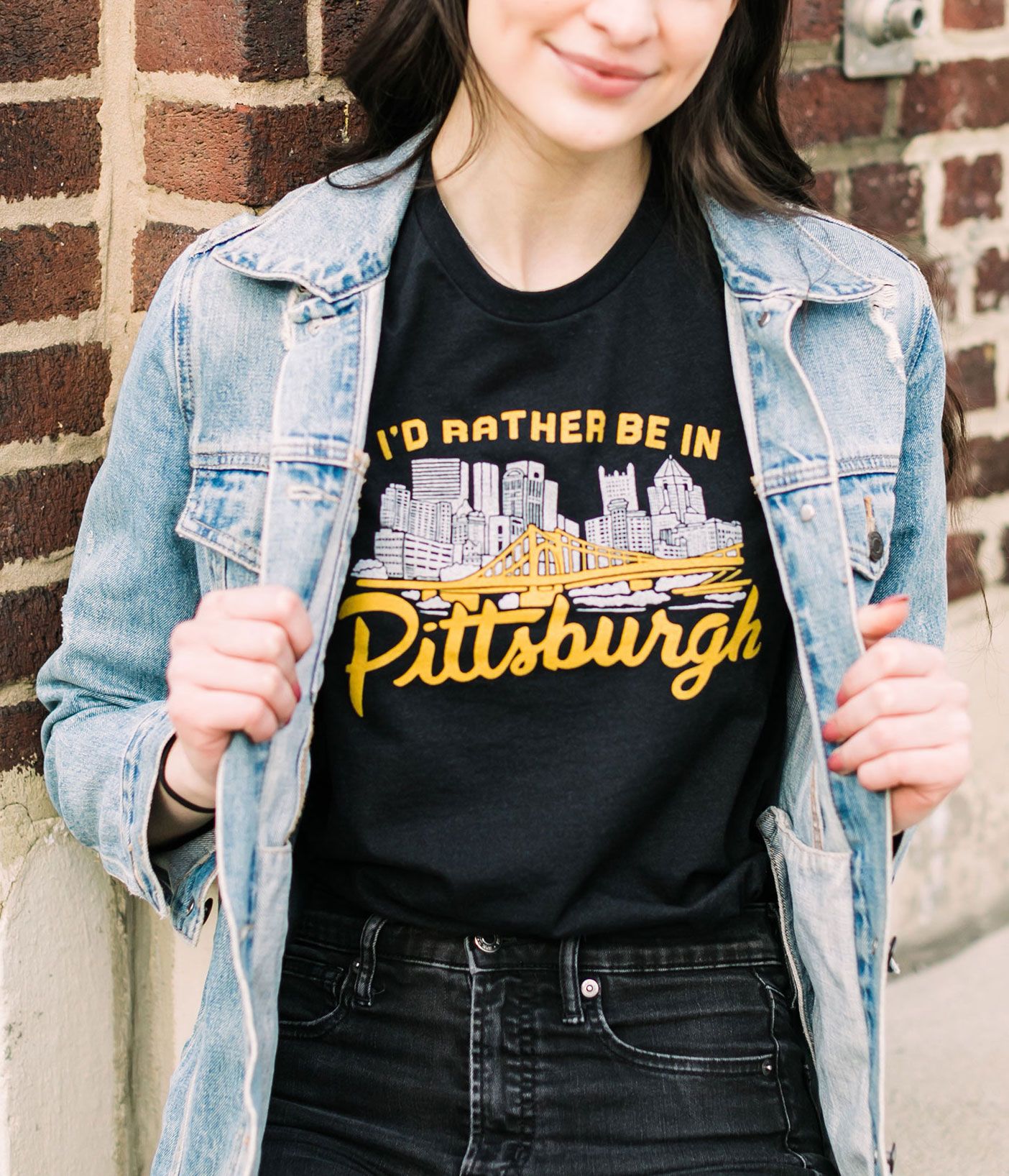 Steel City Adult Pittsburgh I'd Rather Be Black T-Shirt product image
