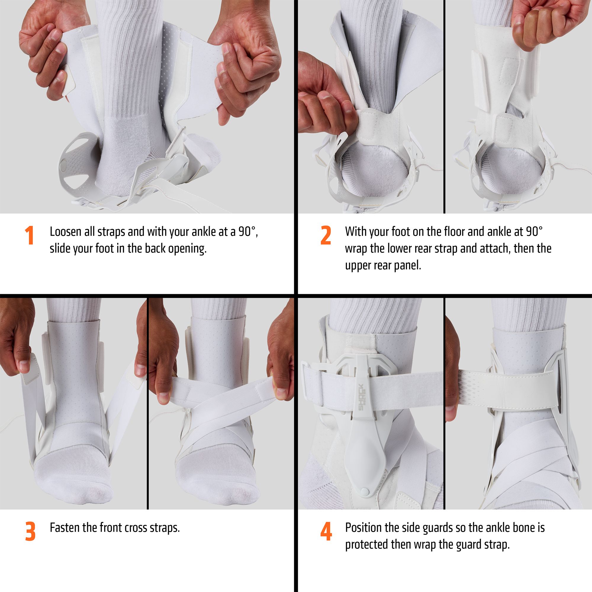 Shock Doctor L3ZR Ankle Brace with Molded Support Guards and Cross Straps product image