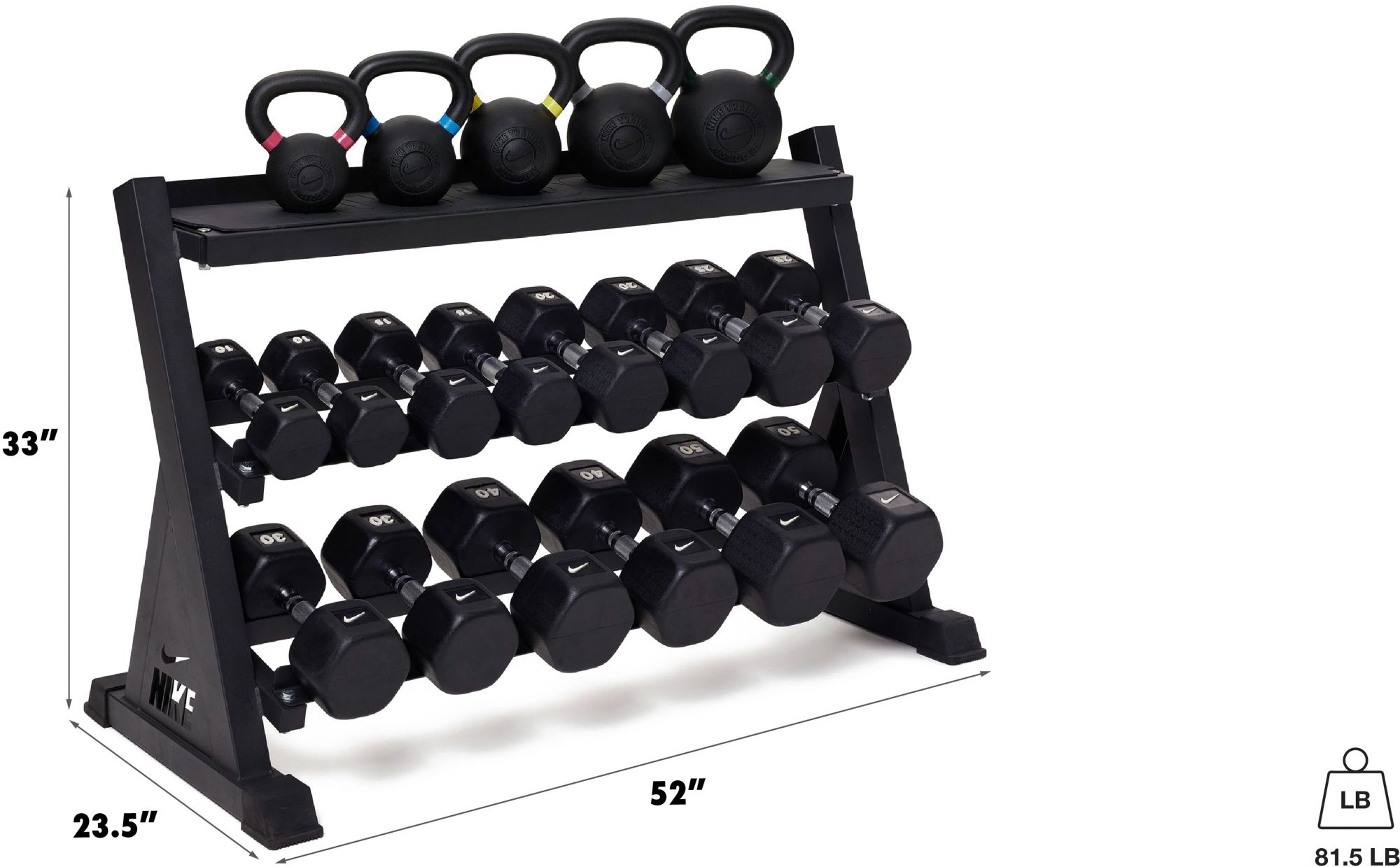 Nike Kettlebell & Dumbbell Storage Rack product image