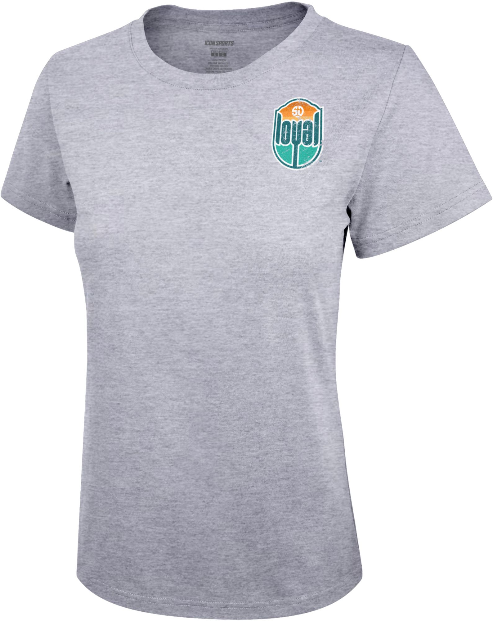 Icon Sports Group Women's San Diego Loyal SC 2 Logo Grey T-Shirt product image