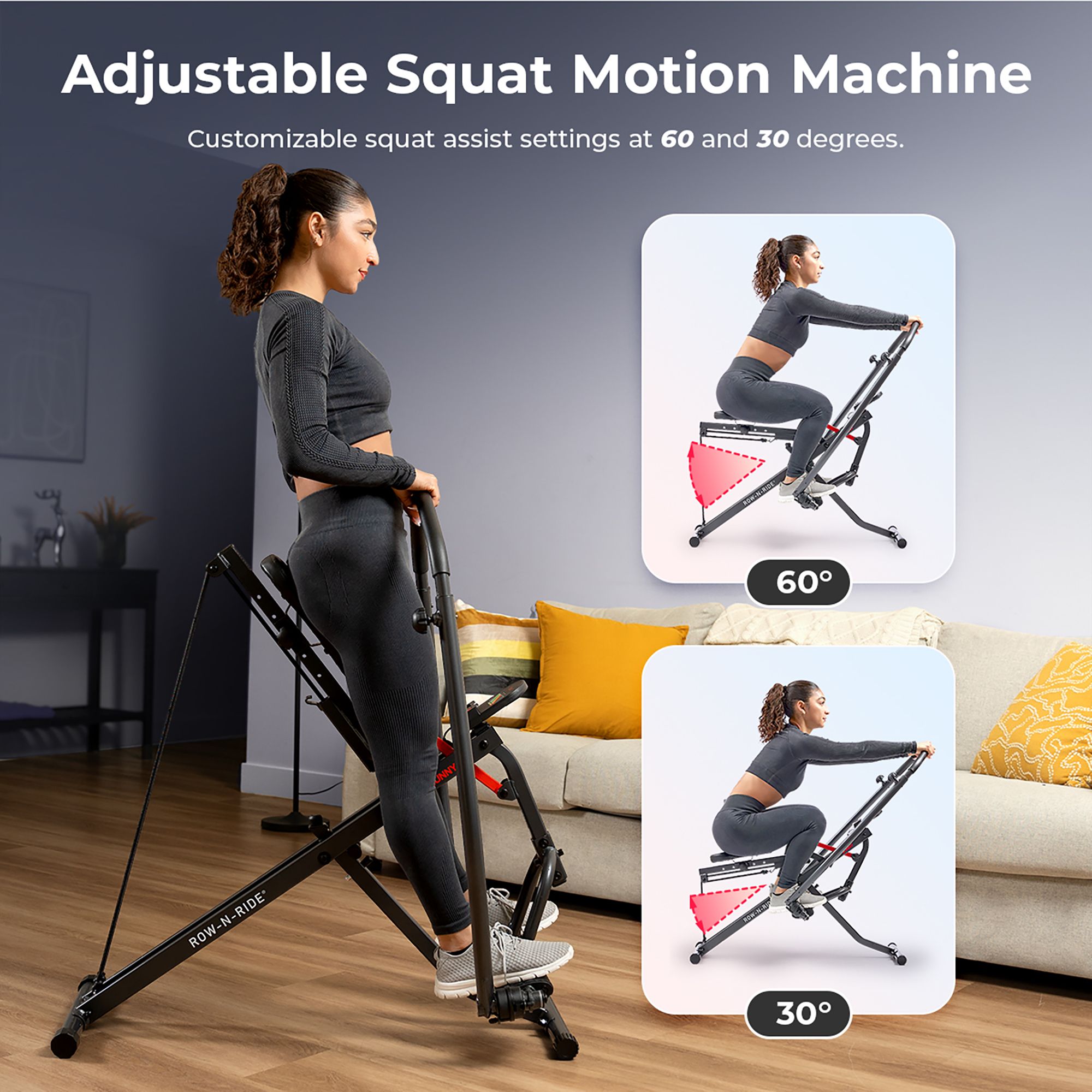 Sunny Health & Fitness Smart Upright Row-N-Ride With Full Motion Handlebar product image