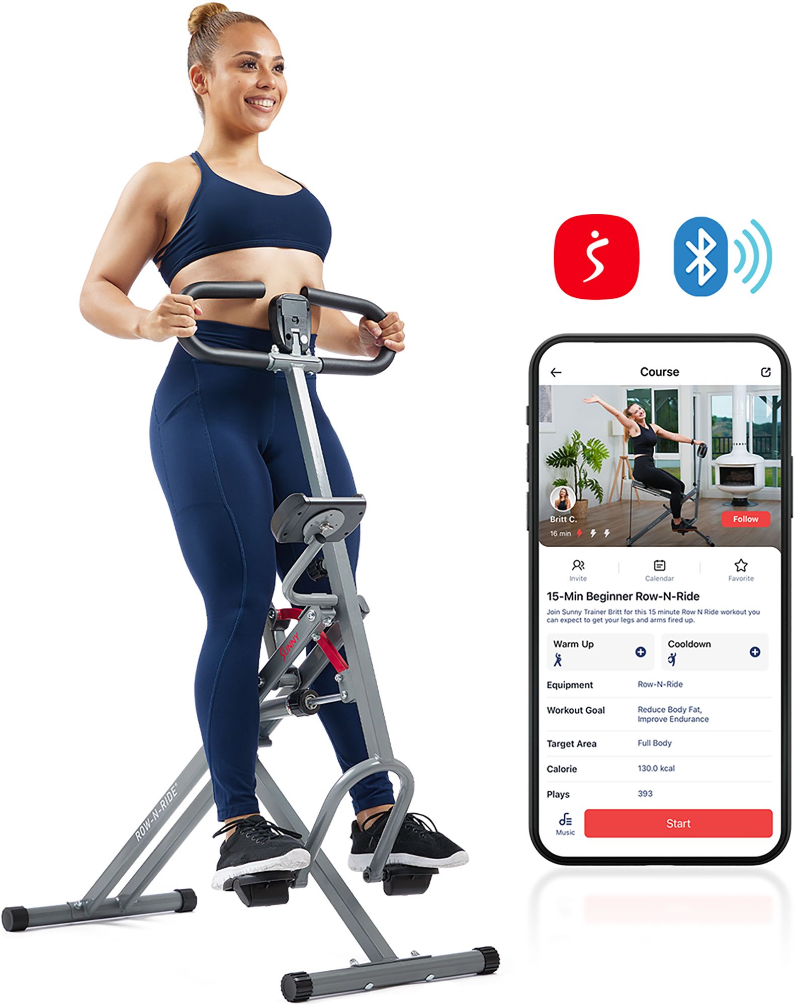 Sunny Health & Fitness Smart Row-N-Ride Exerciser product image
