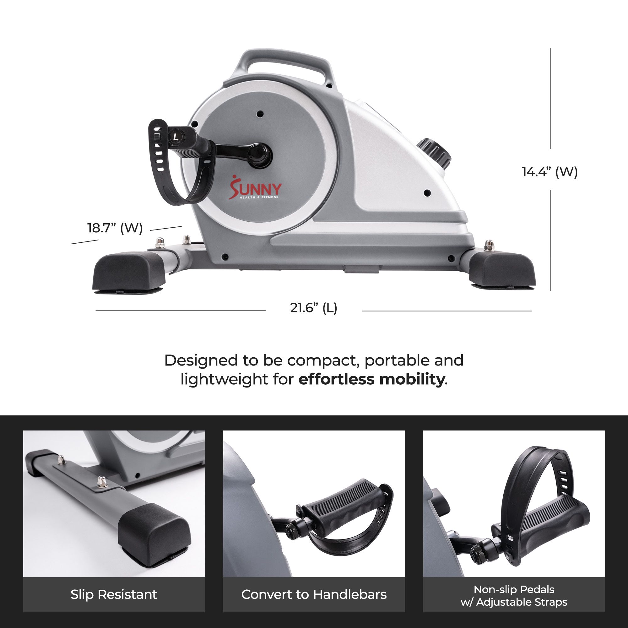 Sunny Health & Fitness Magnetic Mini Exercise Pedal Cycle product image