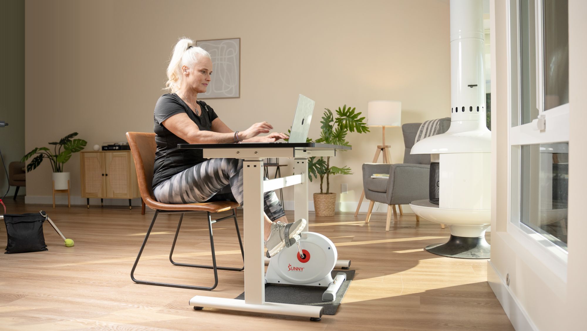 Sunny Health & Fitness 2-In-1 Smart Mini Exercise Bike product image