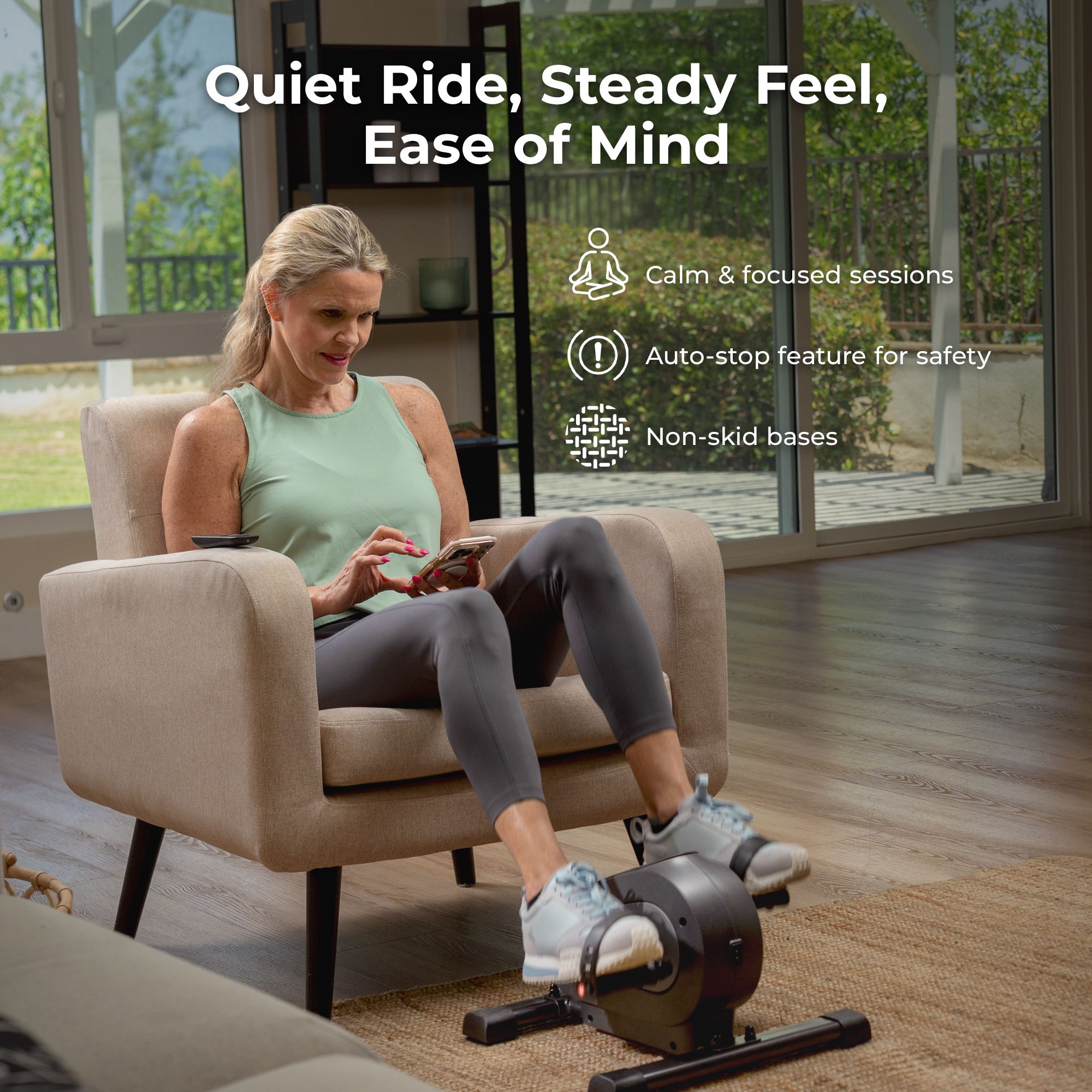 Sunny Health & Fitness Smart Mini Exercise Bike product image