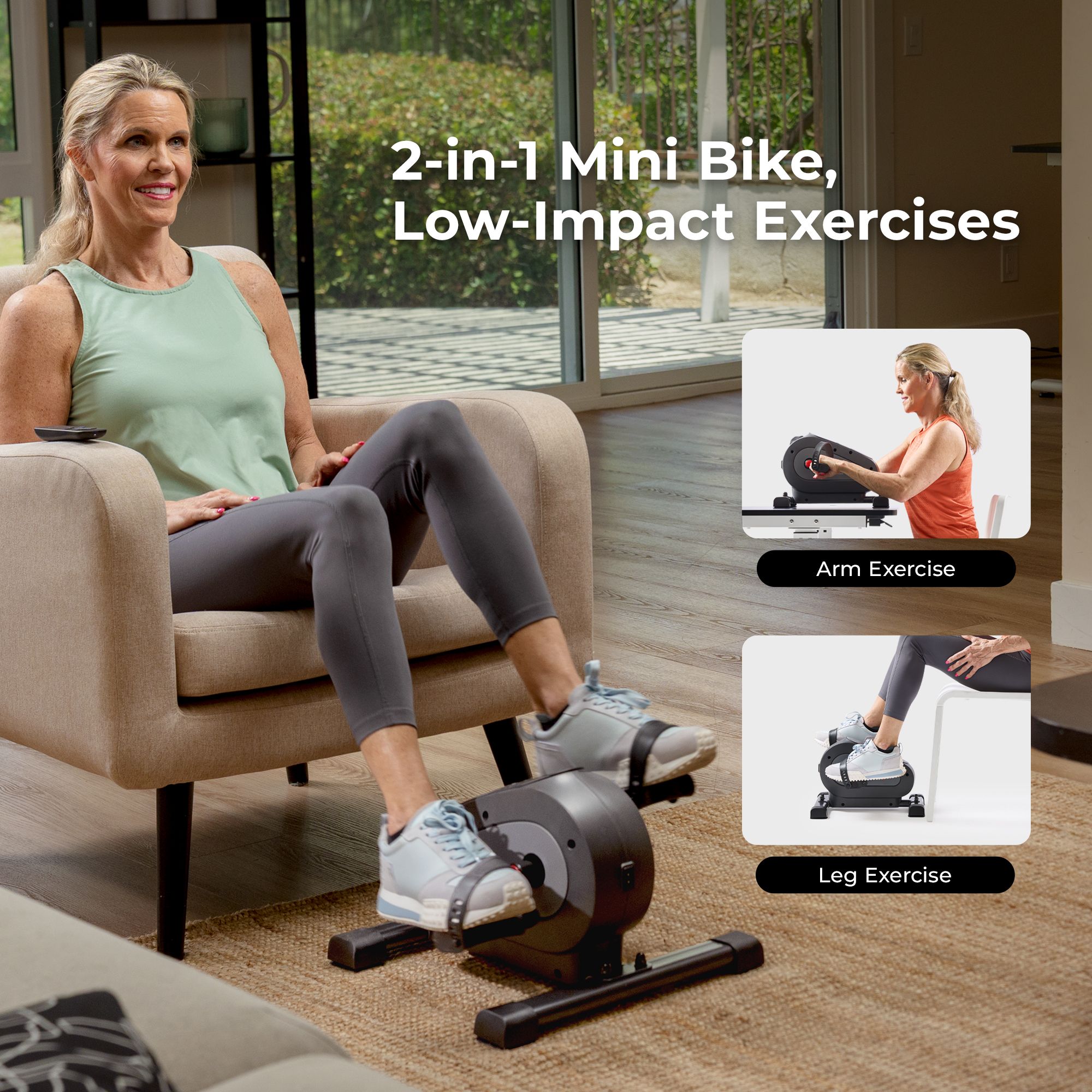 Sunny Health & Fitness Smart Mini Exercise Bike product image