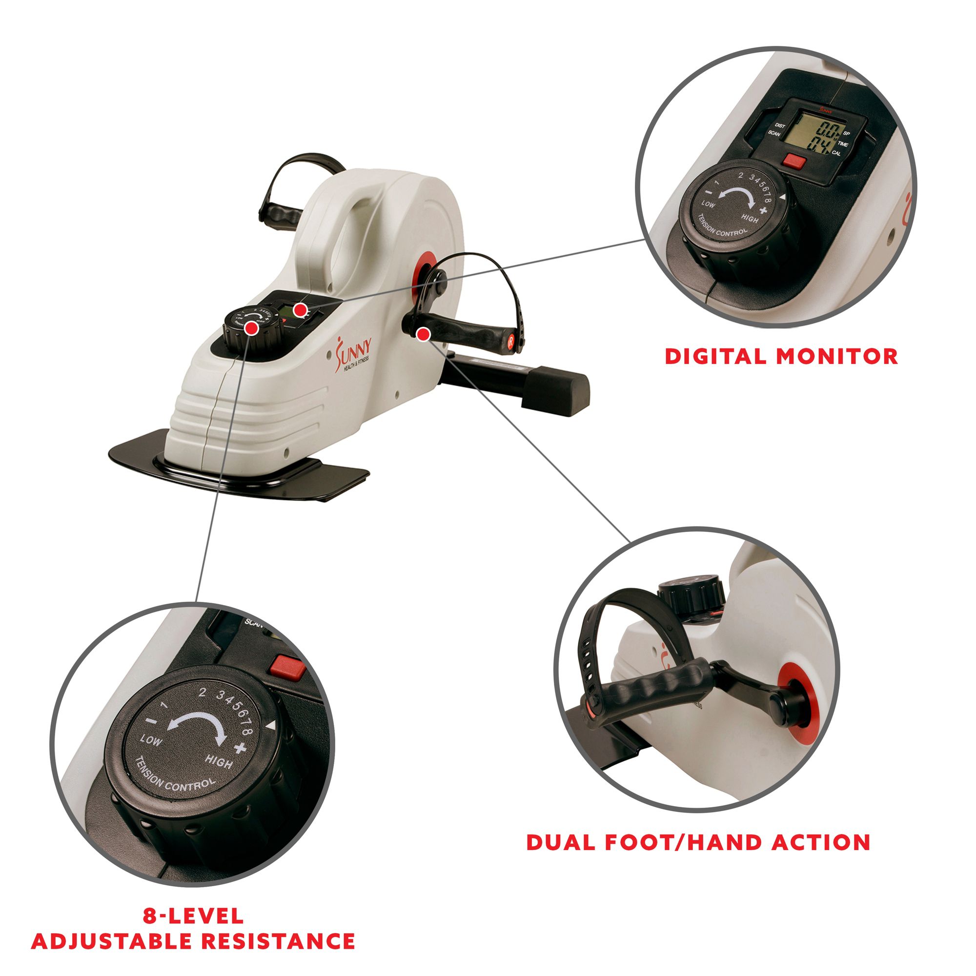 Sunny Health & Fitness Under Desk Magnetic Cycle product image