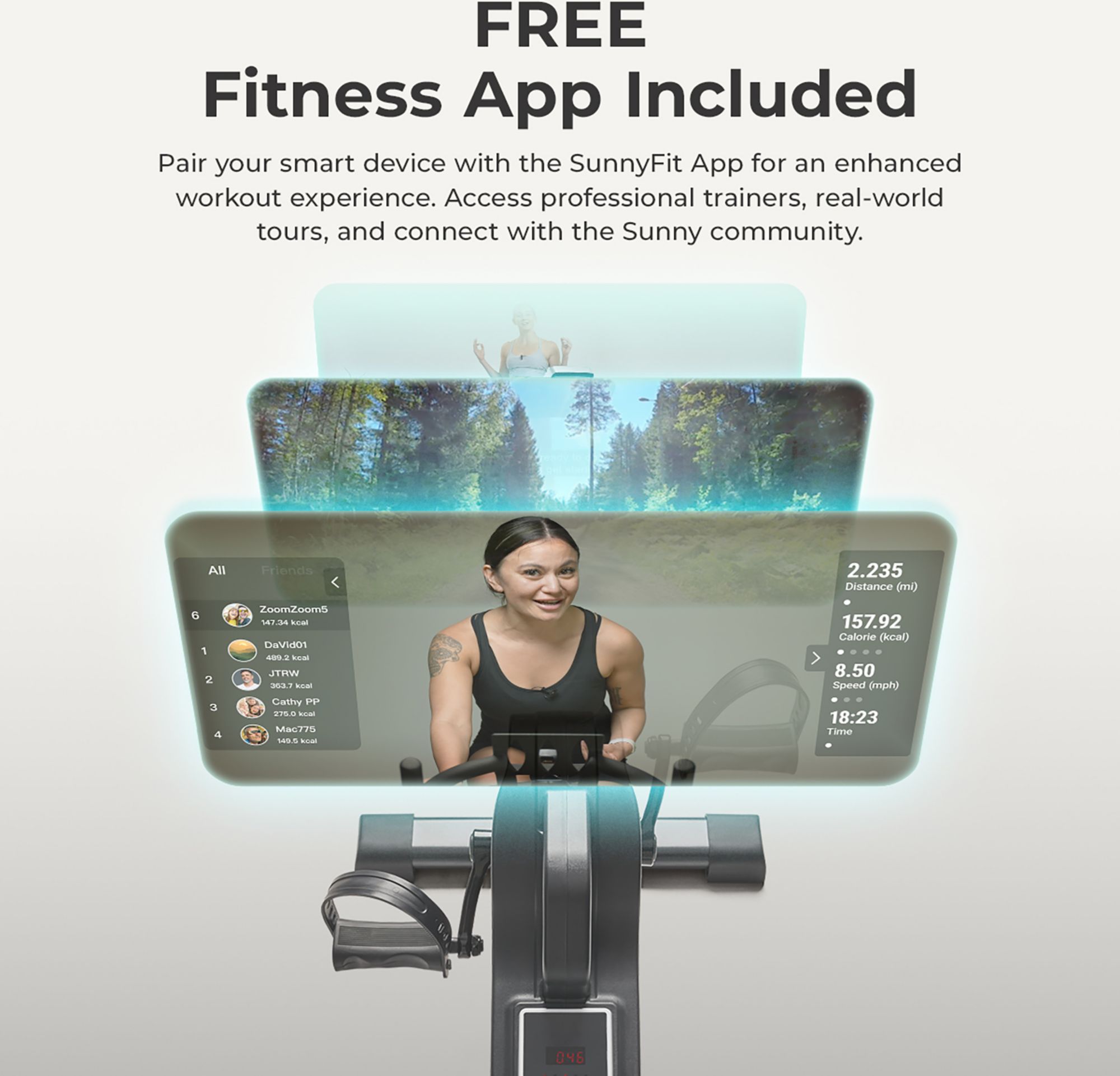 Sunny Health & Fitness Smart Motorized Mini Excercise Bike product image