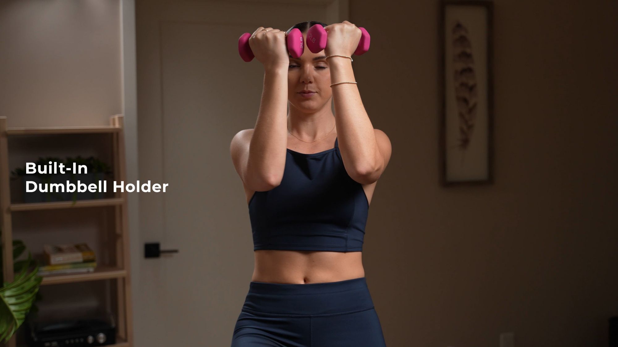 Sunny Health & Fitness Smart Bike with Dumbbell Holder product