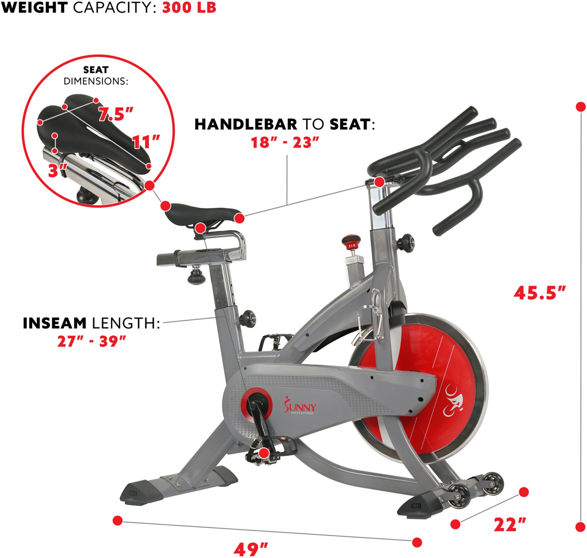 Sunny Health & Fitness Aero Pro Indoor Cycling Bike product image