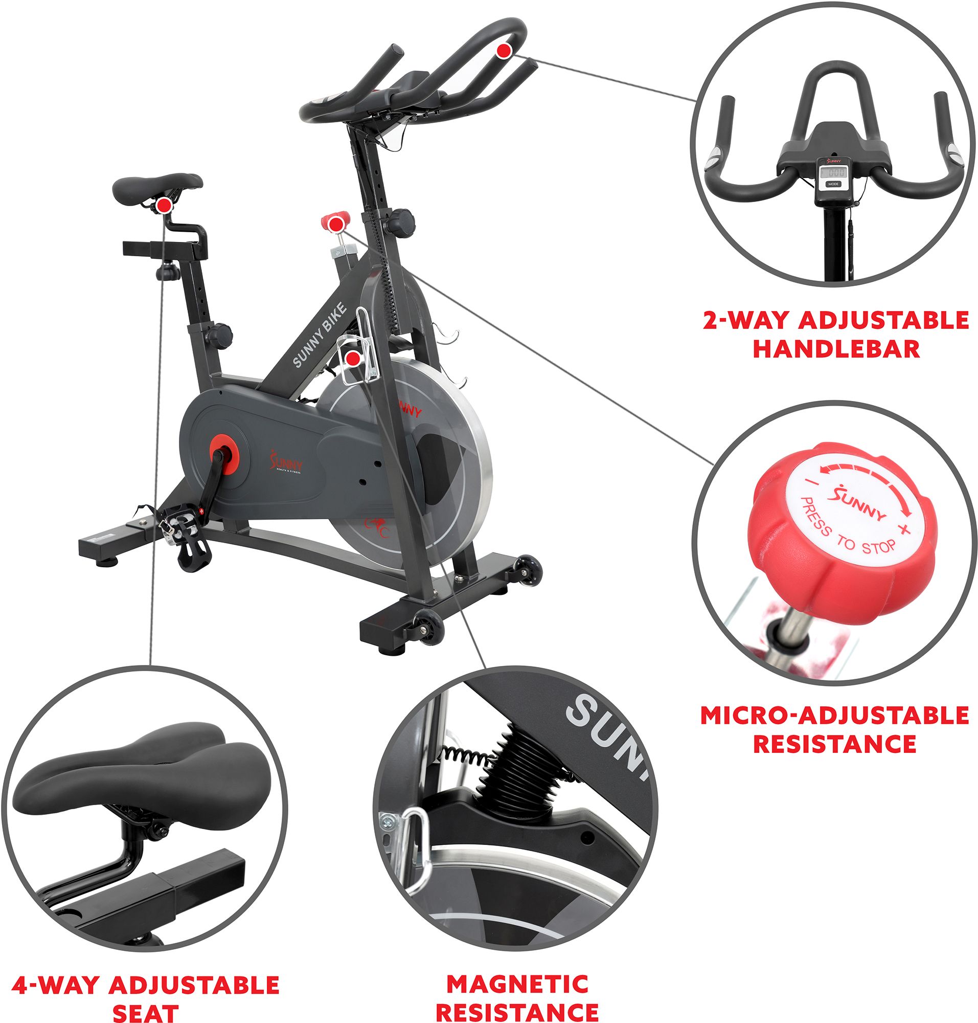 Sunny Health & Fitness Pro II Magnetic Indoor Cycling Exercise Bike product image