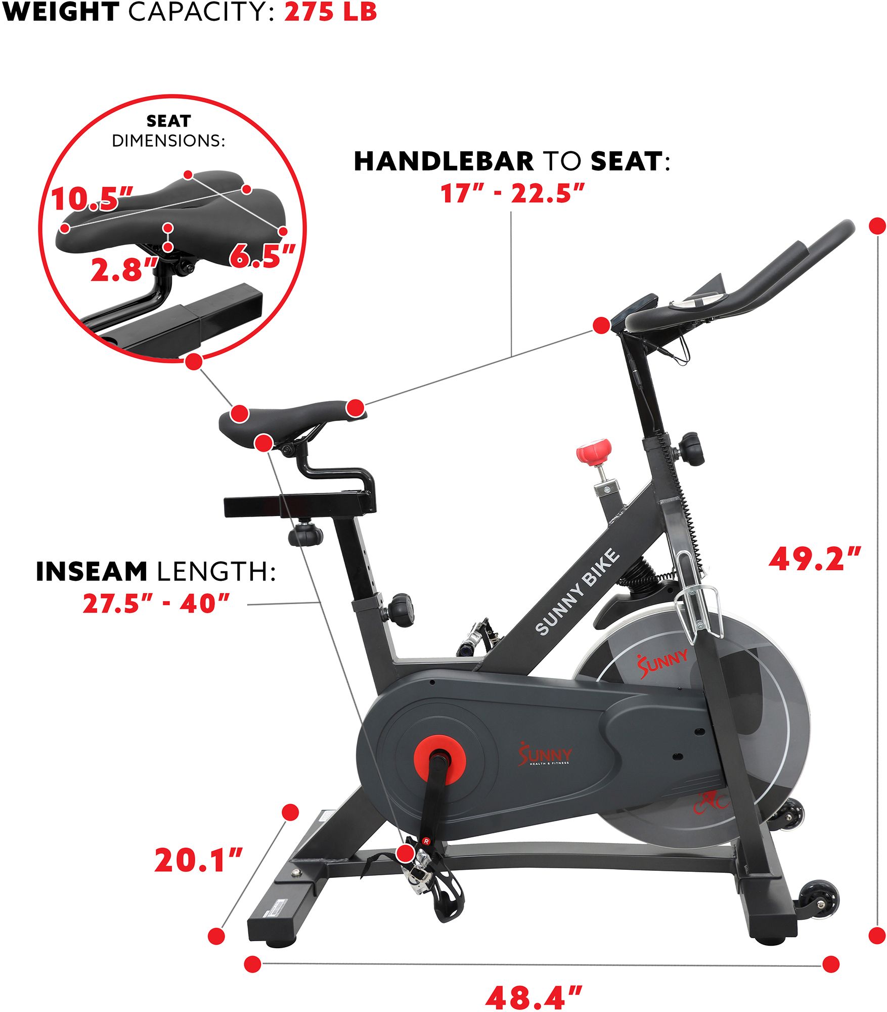 Sunny Health & Fitness Pro II Magnetic Indoor Cycling Exercise Bike product image